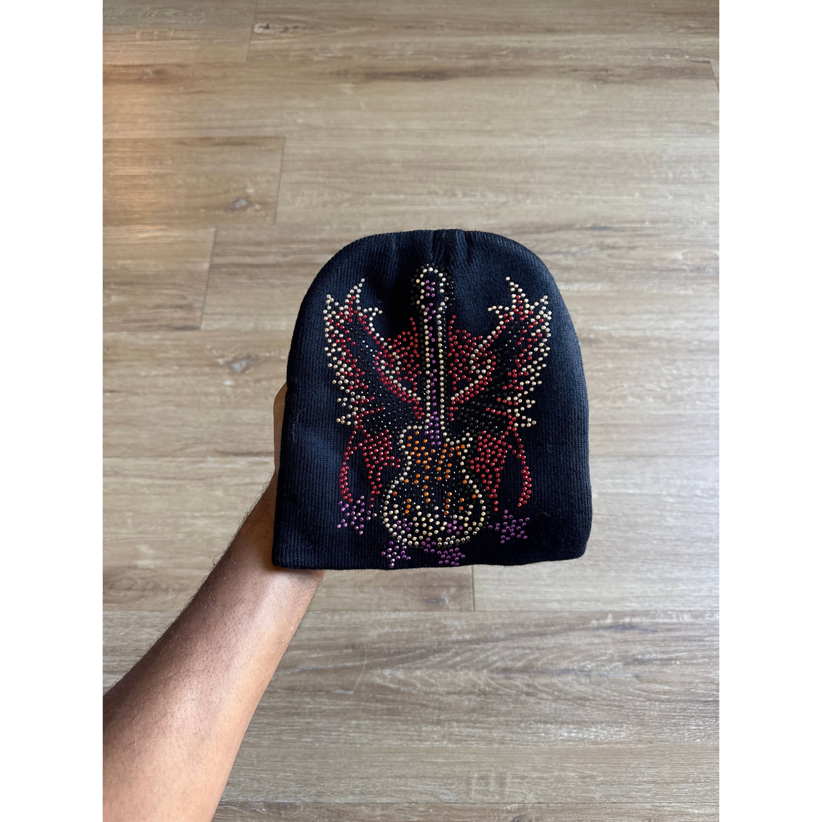 Other Vintage Y2K Rock & Roll Guitar Bedazzled Skully Beanie Hat Size ONE SIZE - 1 Thumbnail