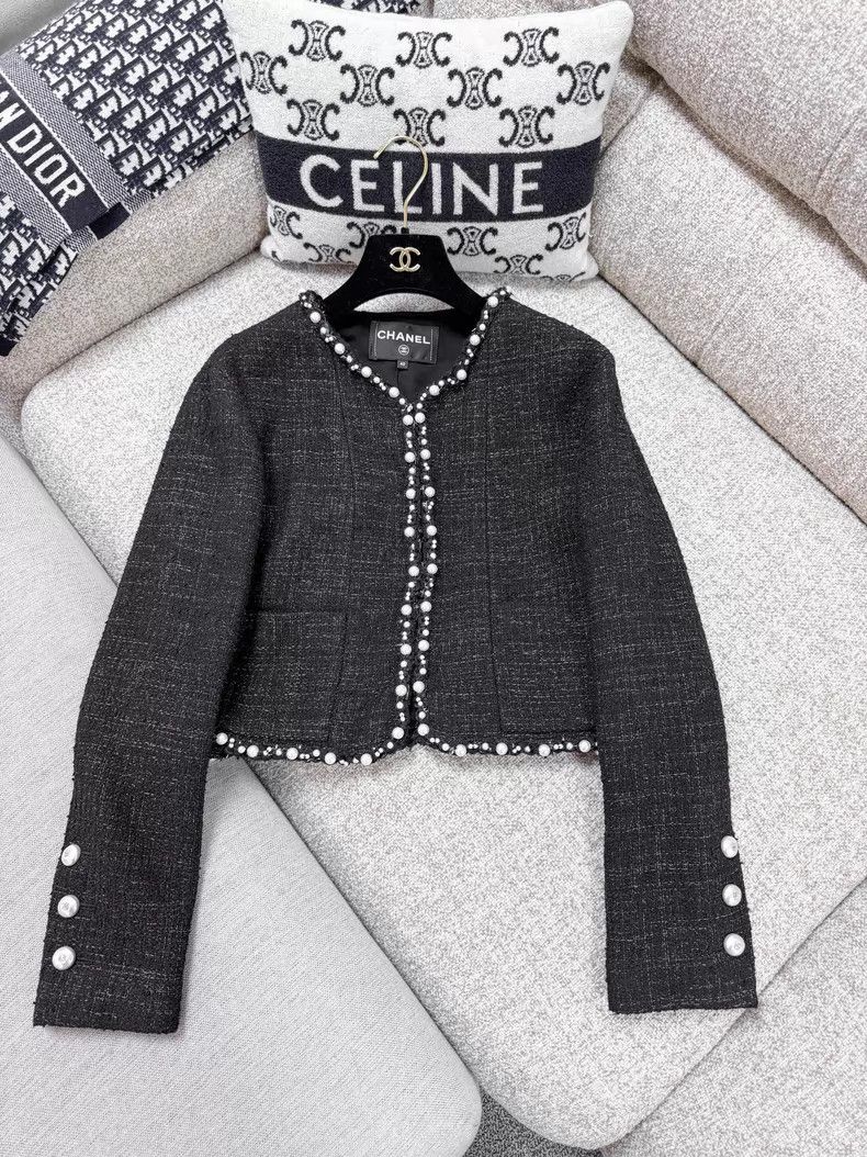Chanel Chanel Pearl rolled edge short braided jacket Size S / US 4 / IT 40 - 2 Thumbnail