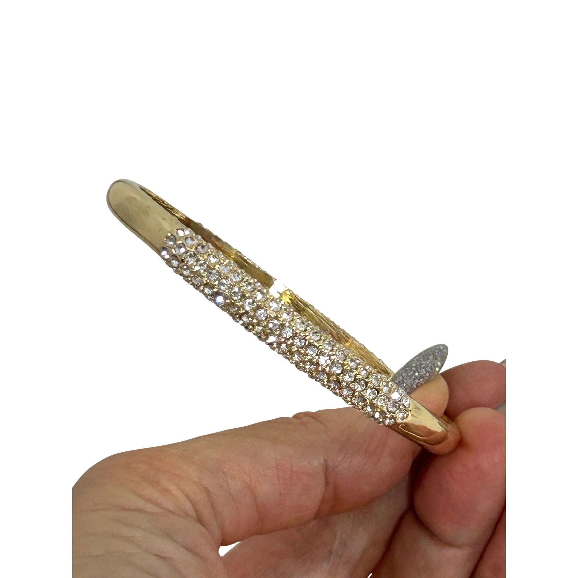 Other Women’s Fashion Bracelet Shiny Yellow Gold Tone Pave Faux Di Size ONE SIZE - 3 Thumbnail