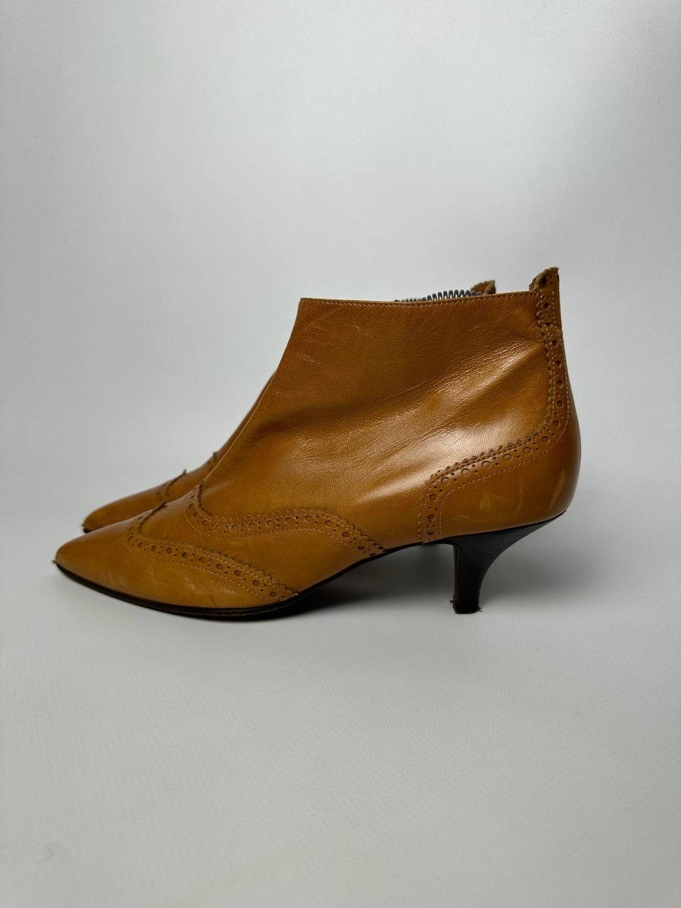 Veronique Branquinho Veronique Branquinho Brown Leather Ankle Boot Size US 8 / IT 38 - 8 Thumbnail