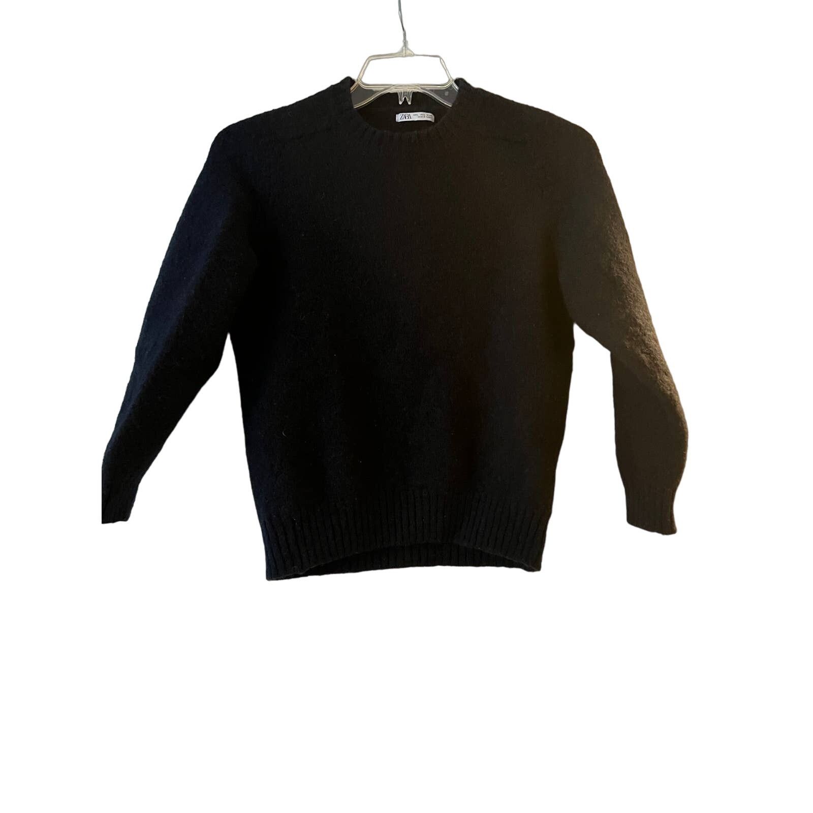 Zara Zara Black Wool Long Sleeve Sweater Sz L Size M / US 6-8 / IT 42-44 - 1 Thumbnail
