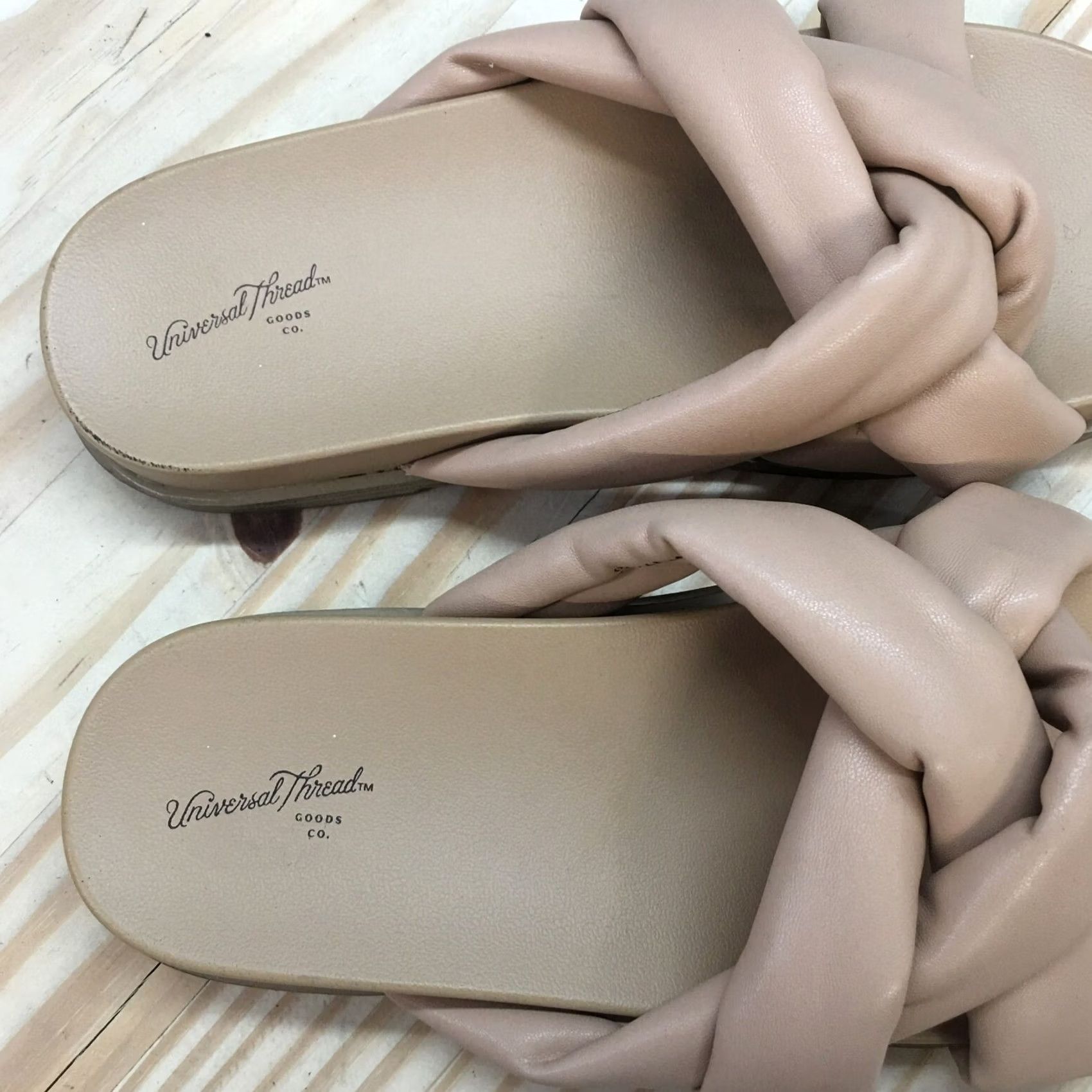 Vintage Universal Thread Sandal Womens 6.5 Cosette Padded Slide Beige Faux Leather Size US 7 / IT 37 - 5 Thumbnail