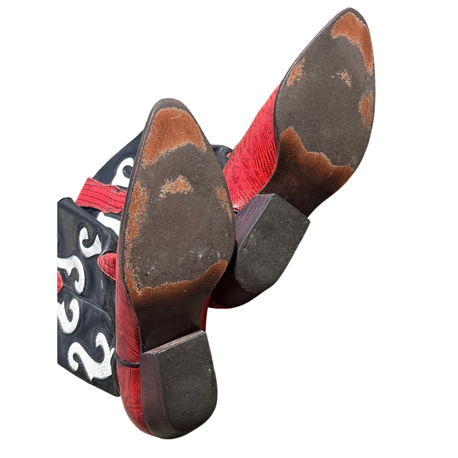 Nine West Vtg Nine West NW Romnee Leather Cowboy Boot A28 (5 1/2M) Size US 5.5 / IT 35.5 - 3 Thumbnail