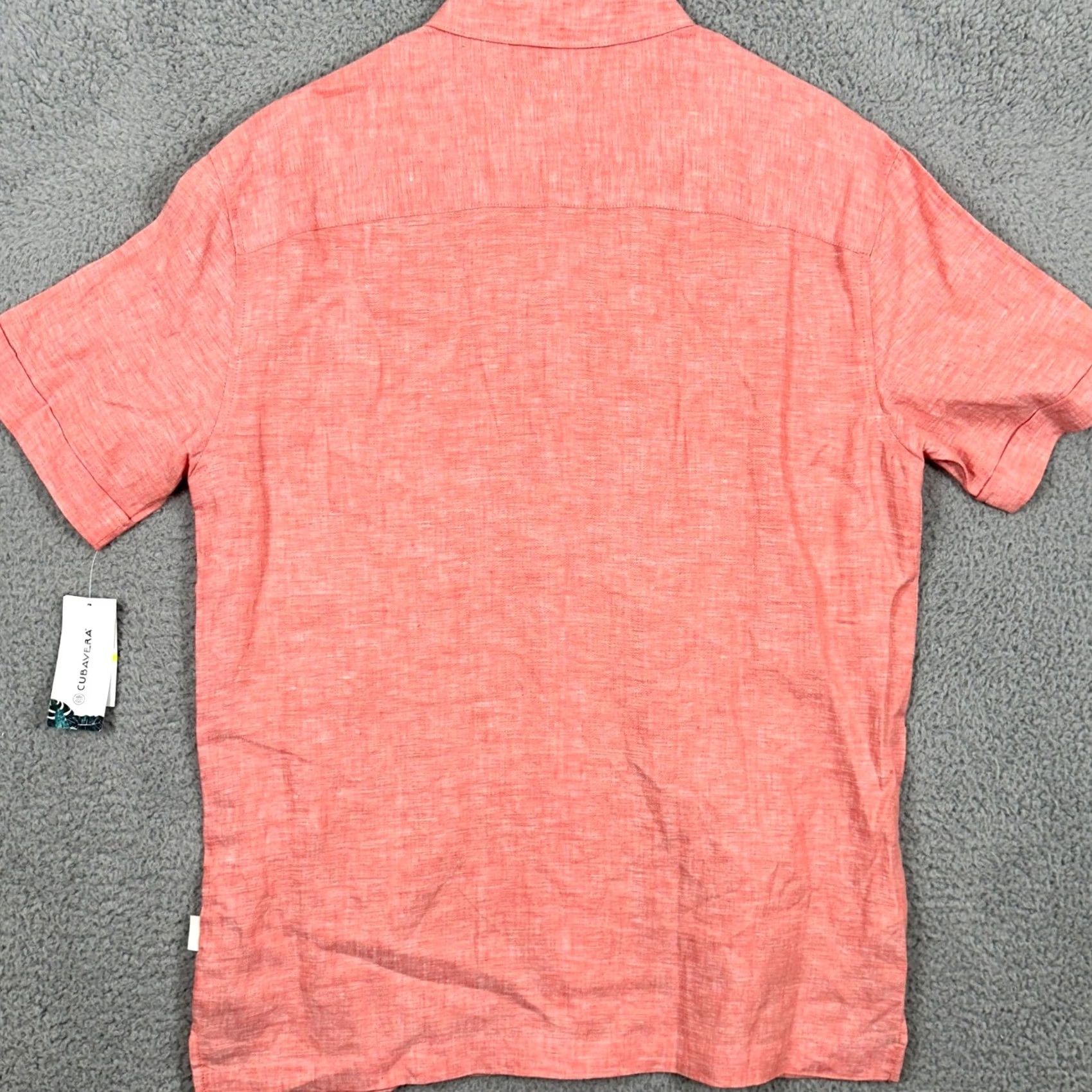 Cubavera Cubavera Shirt Button-Up Mens M Short Sleeve Pocket Coral Linen NEW Size US M / EU 48-50 / 2 - 3 Thumbnail