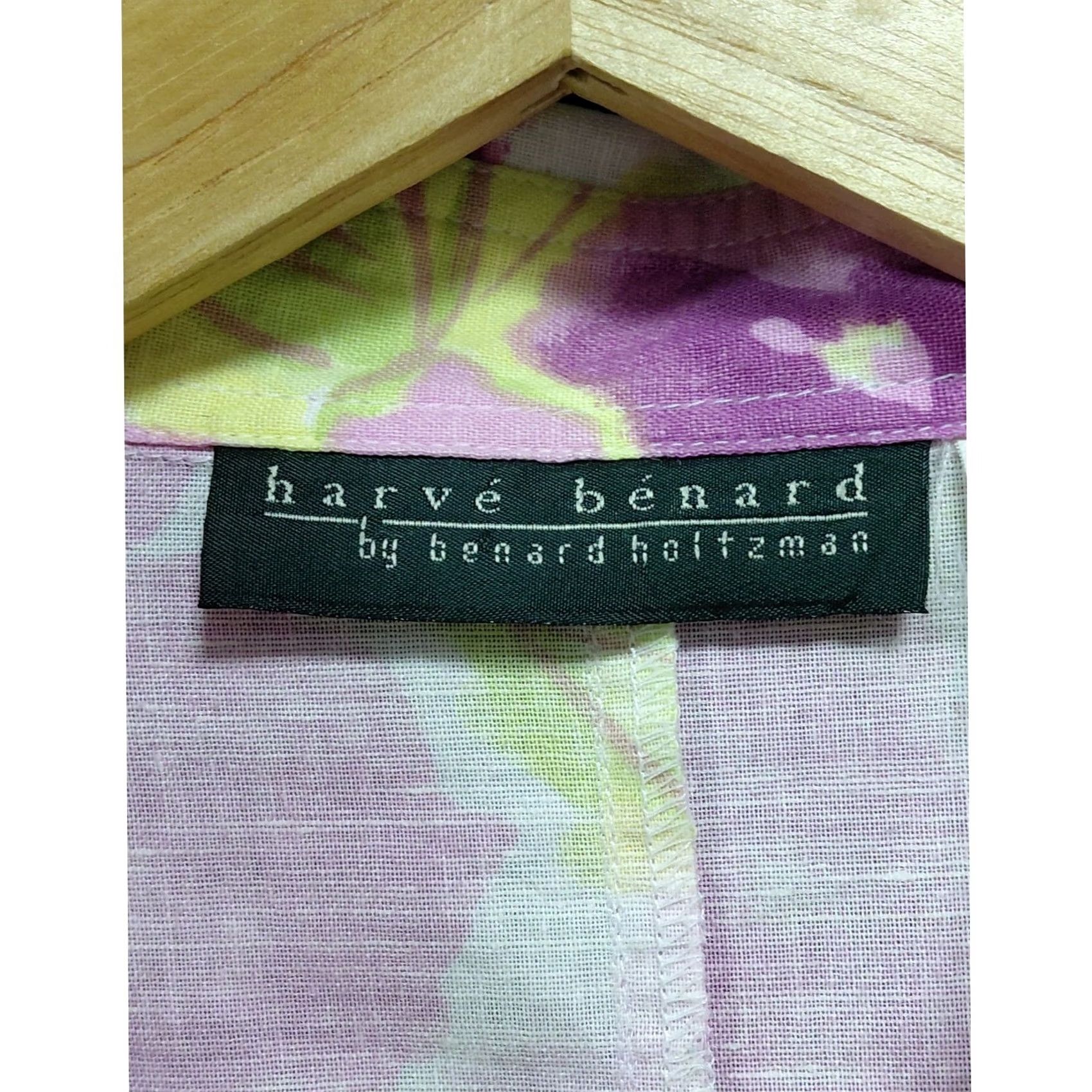 Vintage harvé benard by benard holtzman Linen Blend Floral Button Front Shirt Women’s Size M / US 6-8 / IT 42-44 - 3 Thumbnail