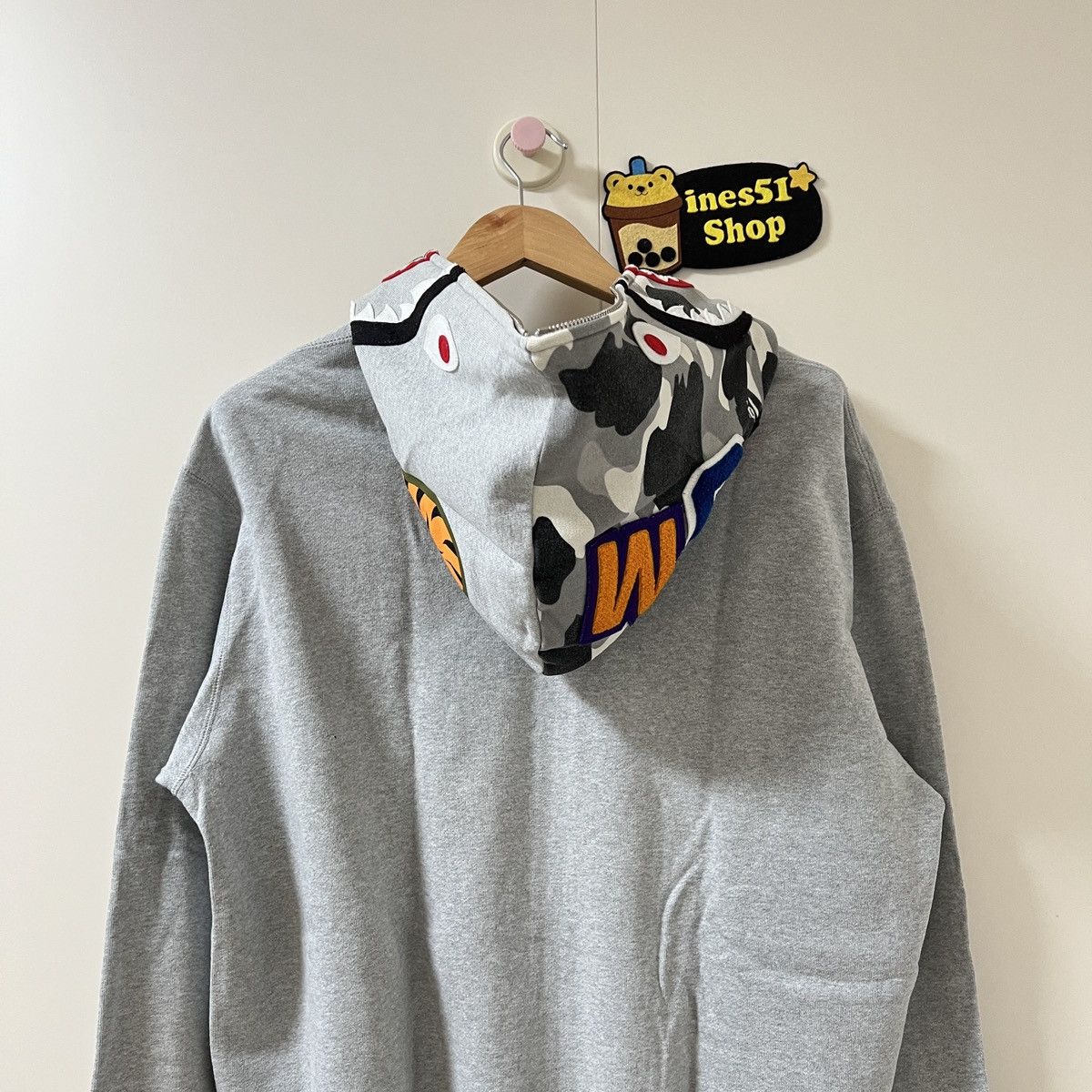 Bape Bape camo gray shark zip up hoodie Size US M / EU 48-50 / 2 - 5 Thumbnail