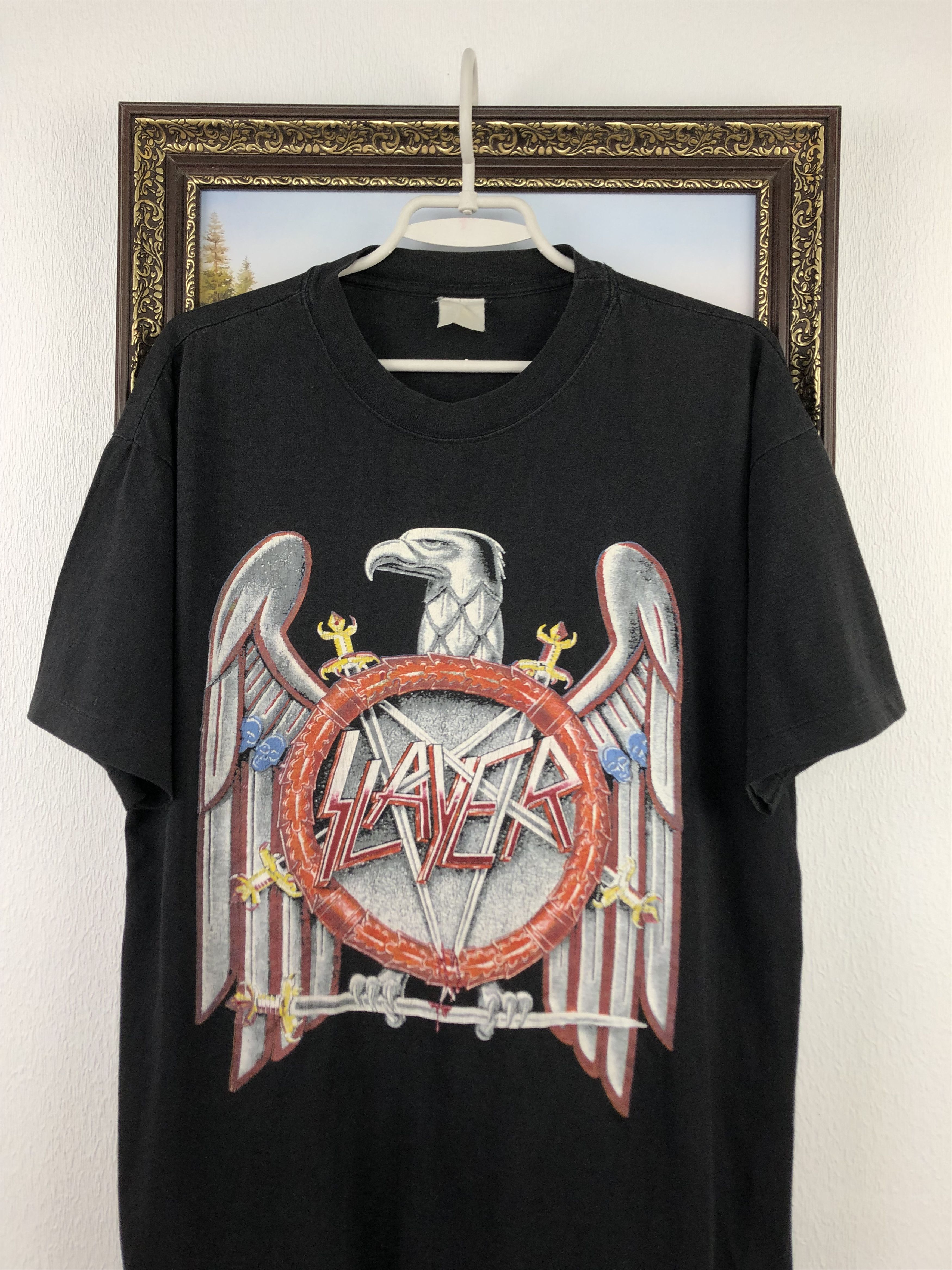 Band Tees Vintage 90's Slayer Band Tee Shirt Rare Over Print Size US M / EU 48-50 / 2 - 2 Thumbnail