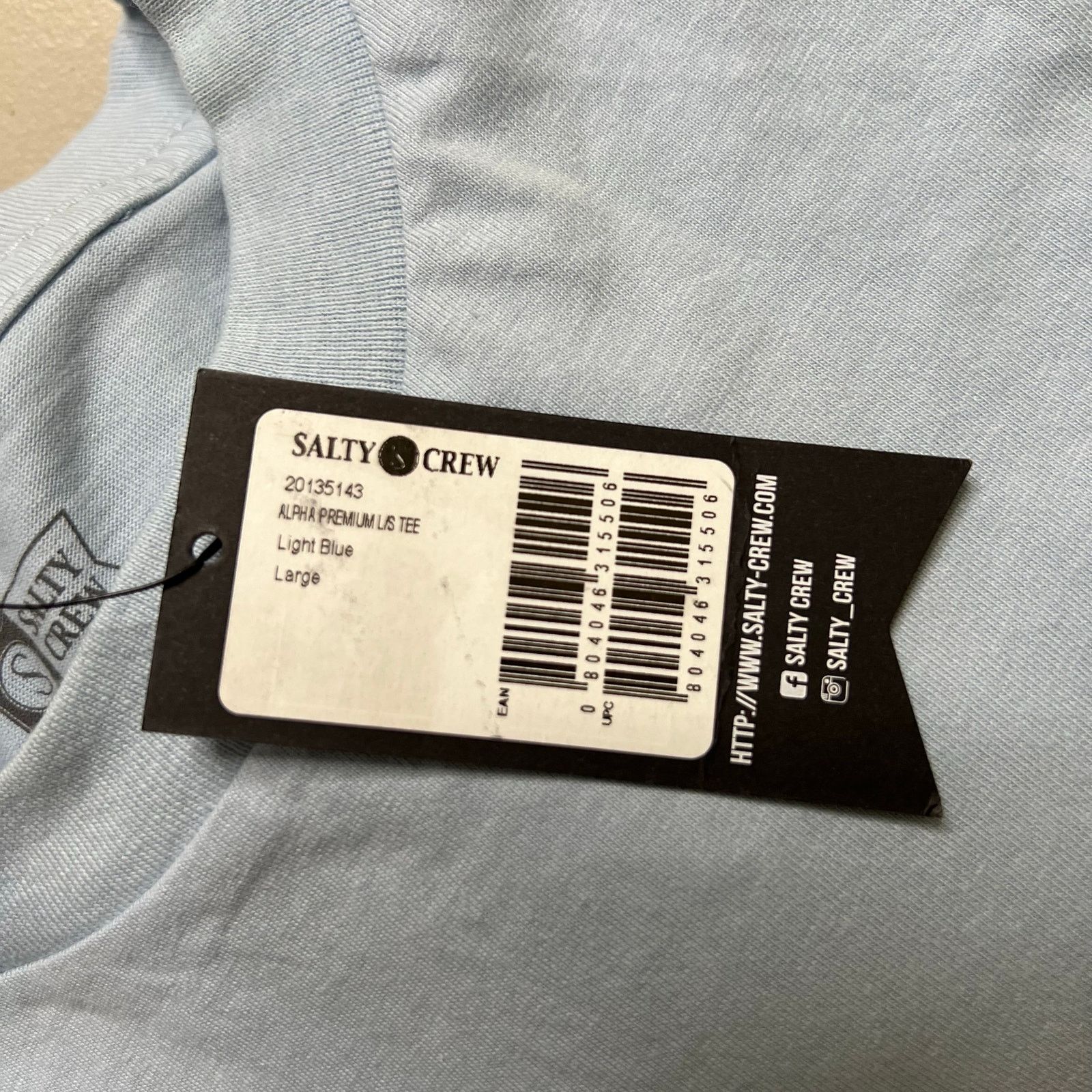 Other Salty Crew Alpha NWT Long Sleeve T-Shirt Light Blue - L Size US L / EU 52-54 / 3 - 11 Thumbnail