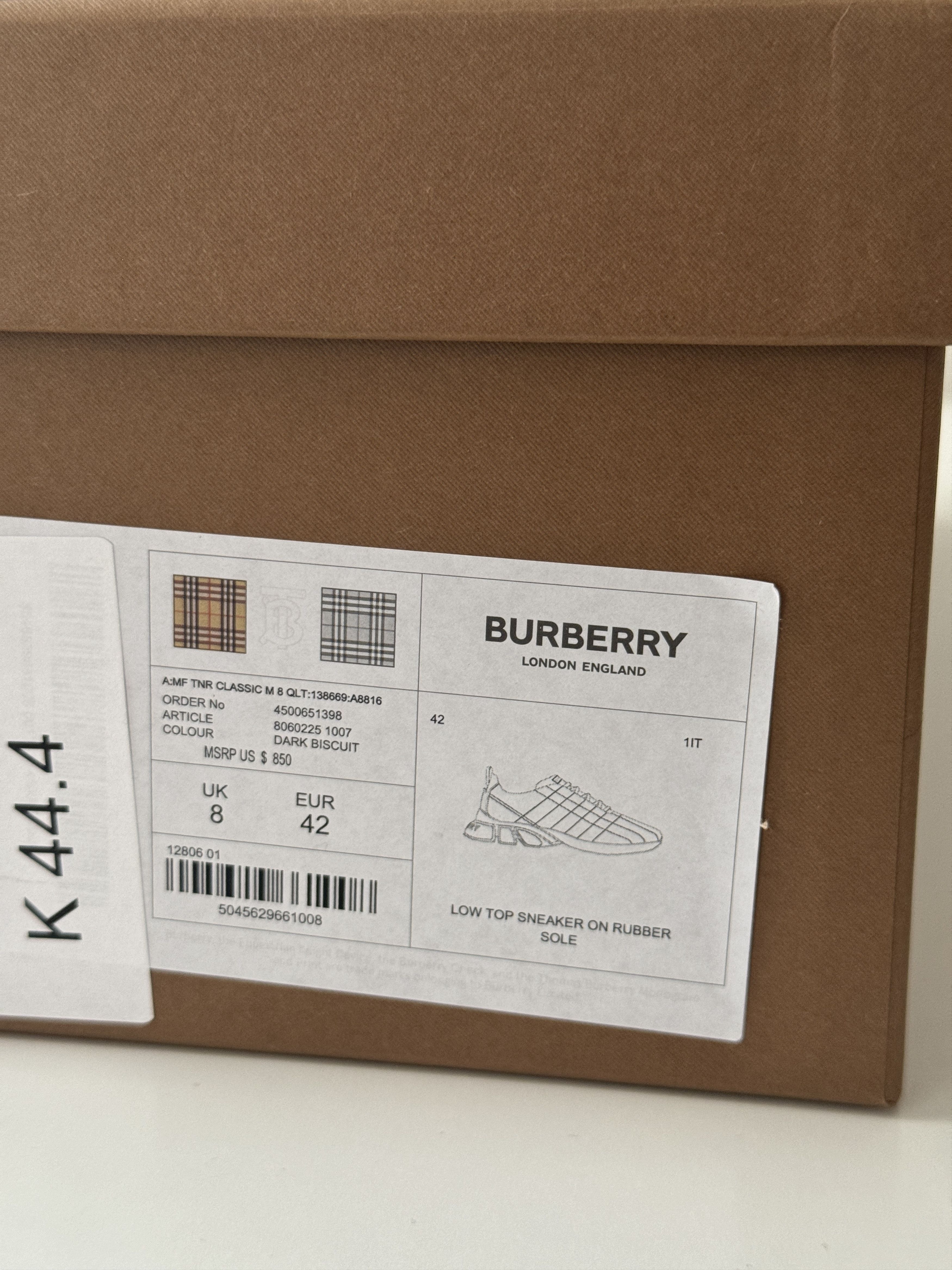 Burberry size 42 - Burberry Quilted Sneakers Leather Brown Bisquit Size US 9 / EU 42 - 7 Thumbnail
