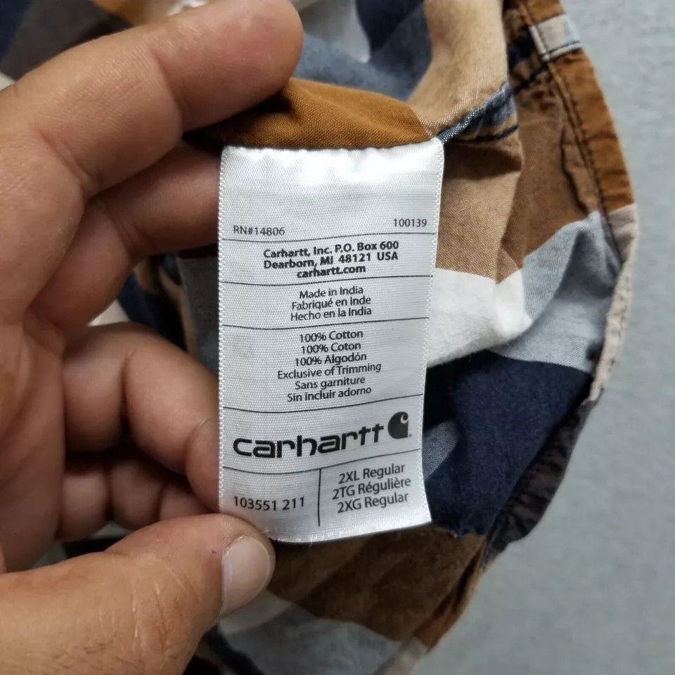 Carhartt Carhart Shirt Mens 2XL Check Button Up Short Sleeve Pocket Size US XXL / EU 58 / 5 - 10 Thumbnail