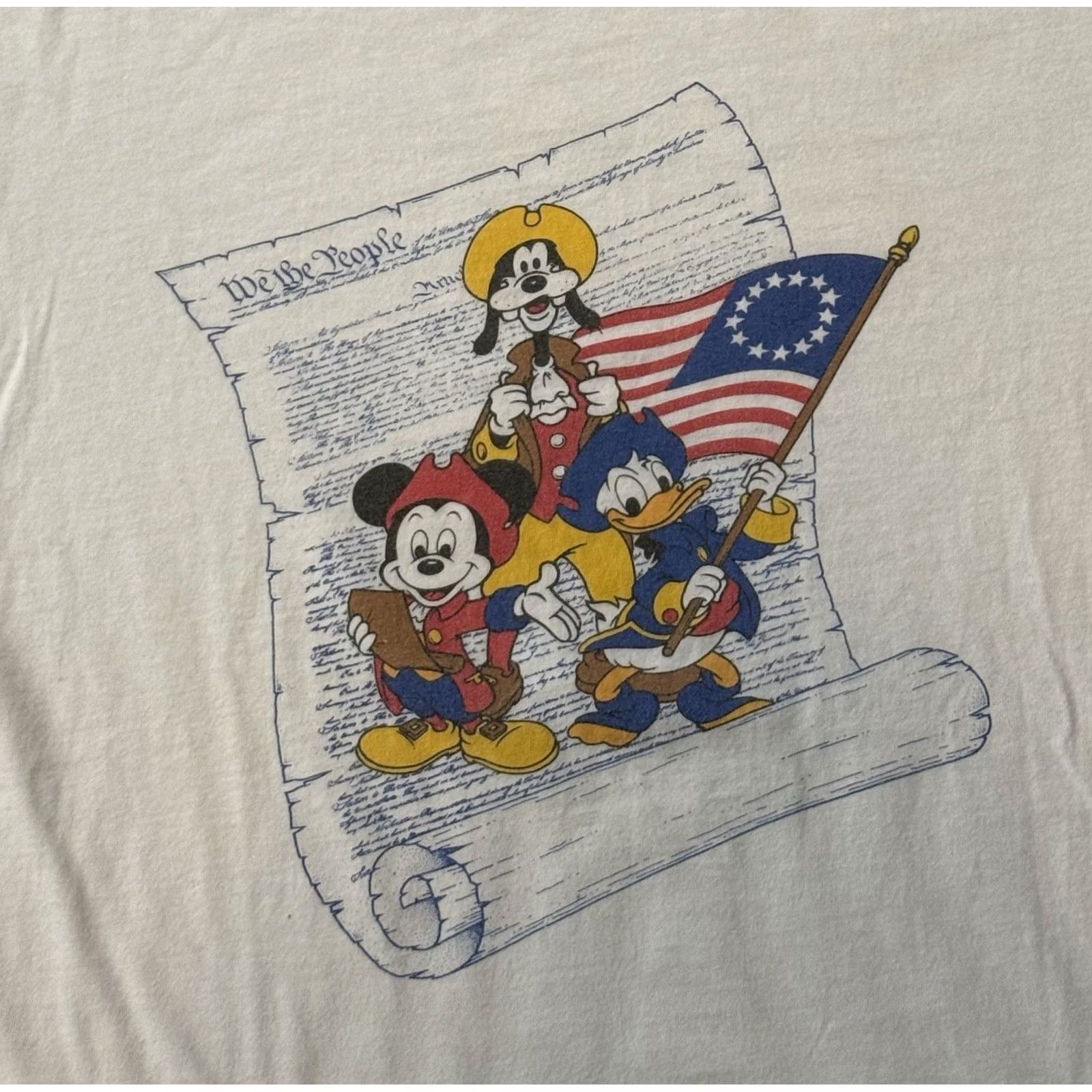Disney VINTAGE Disney Character Fashions We The People Shirt XL Mickey Goofy USA T-Shirt Short Sleeve Crew Neck White 1990s 80s 90s Size US XL / EU 56 / 4 - 3 Thumbnail