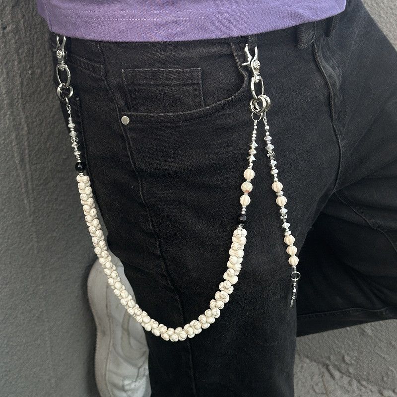 Jewelry × Vintage Punk White Bone Gem Keychain Size ONE SIZE - 1 Thumbnail