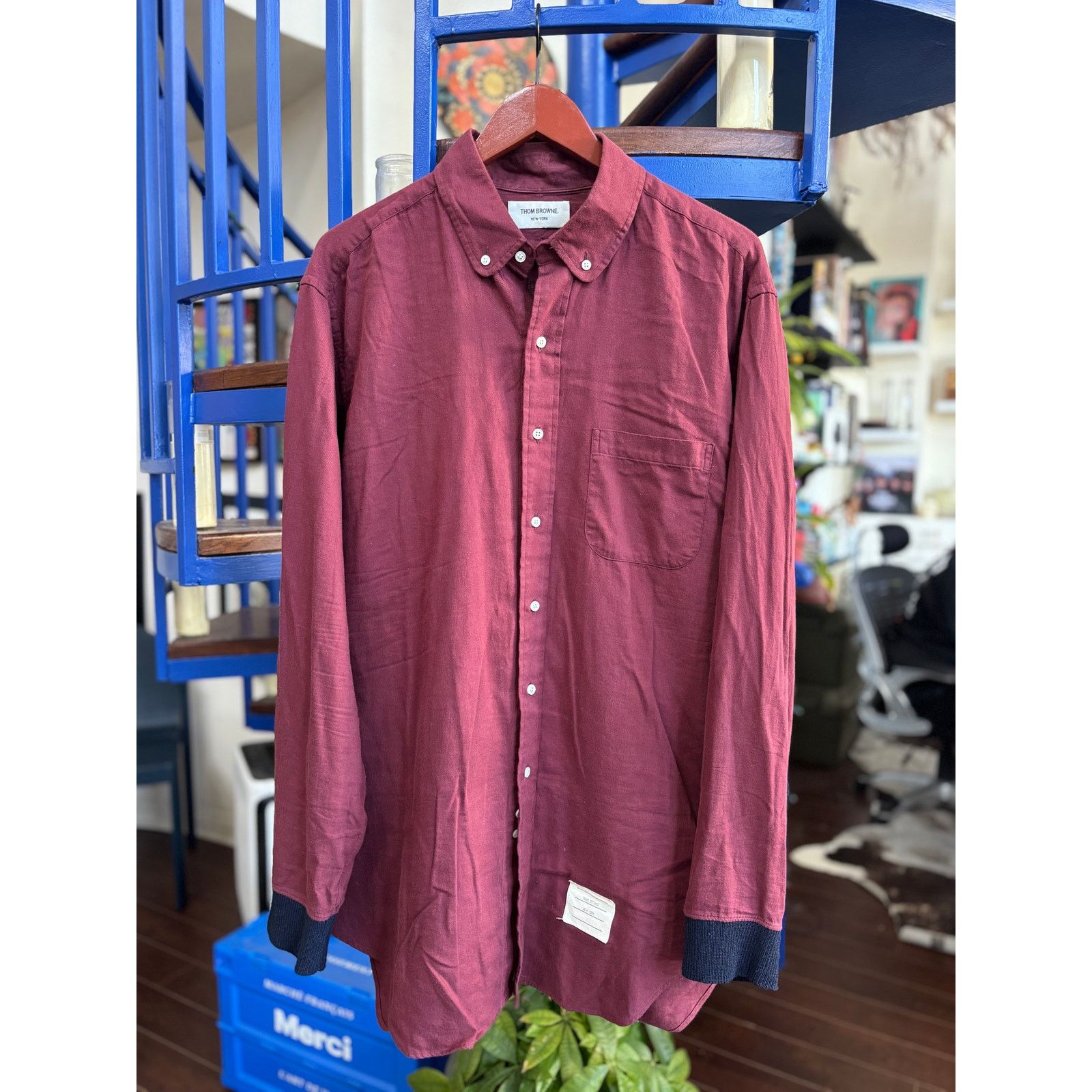 Thom Browne Thom Browne Burgundy LS Button Down (Size 5 XXL) Size US XXL / EU 58 / 5 - 1 Thumbnail