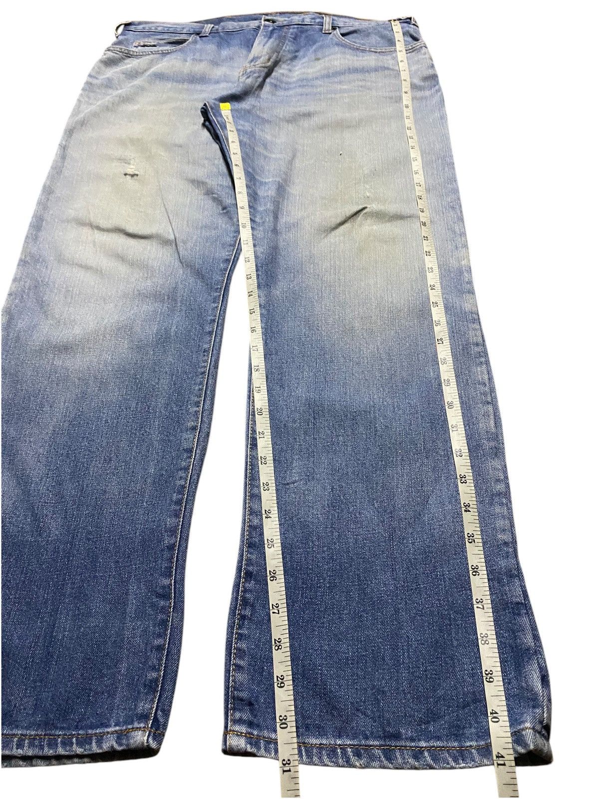 Emporio Armani × Our Legacy Vintage Emporio Armani Faded Wash Distressed Jeans Size US 37 - 13 Thumbnail