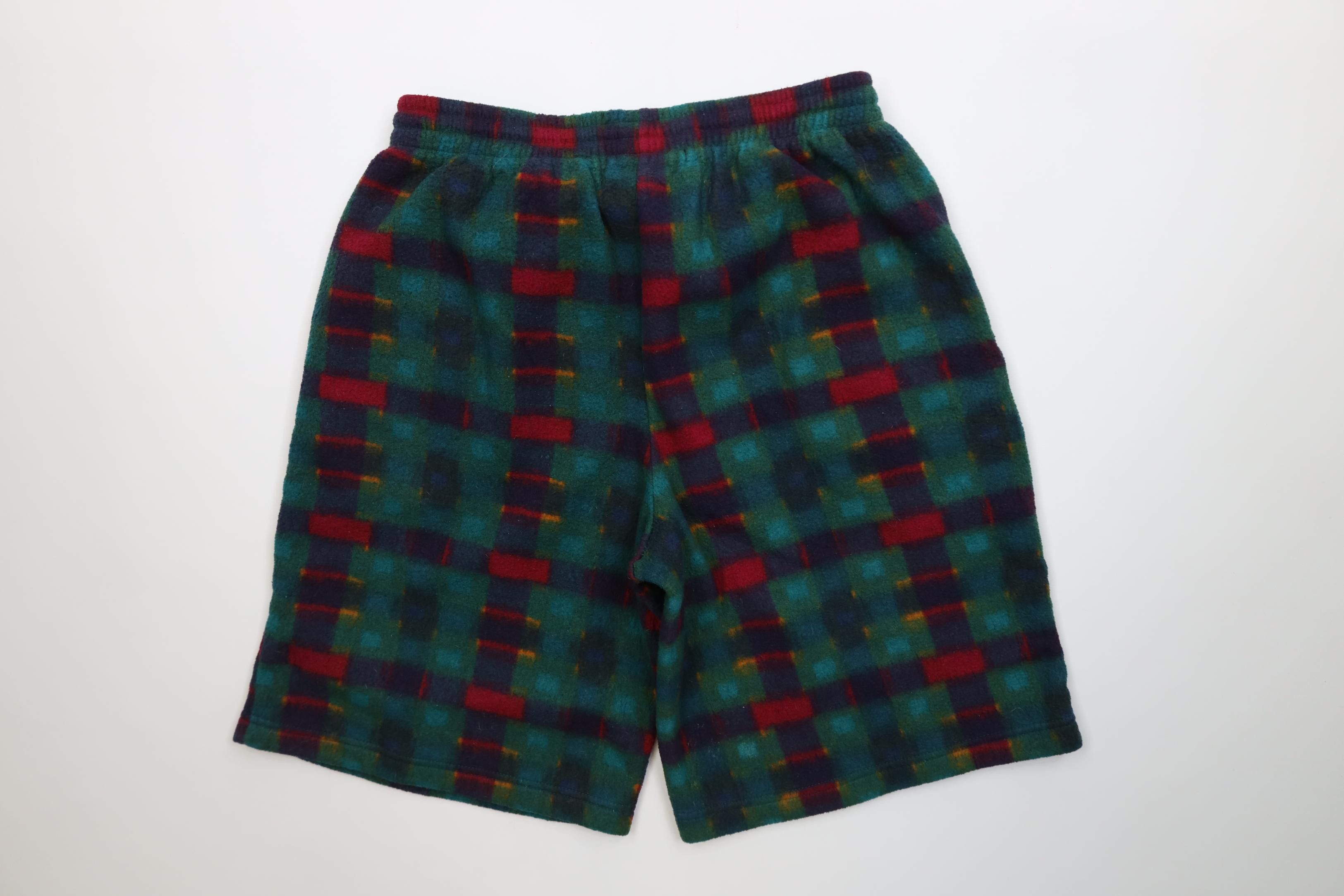 Vintage Vintage 90s Streetwear Rainbow Plaid Fleece Shorts Polyester Size US 32 / EU 48 - 8 Thumbnail