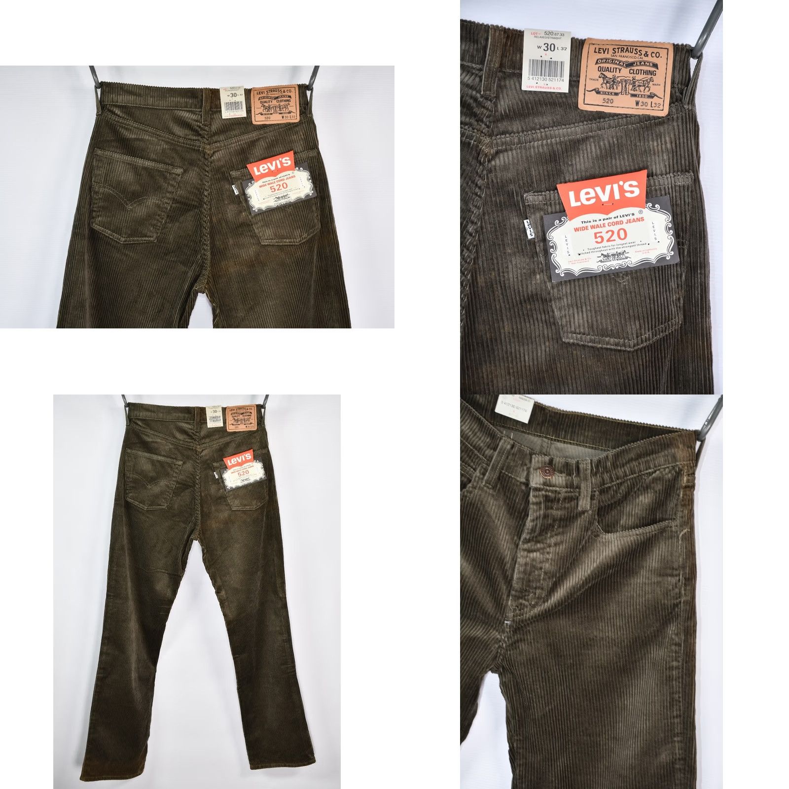 Levi's VINTAGE Levi's 520 Relaxed Straight Cord Dark Olive Green Men's Pants W30 L32 Size US 30 / EU 46 - 8 Thumbnail