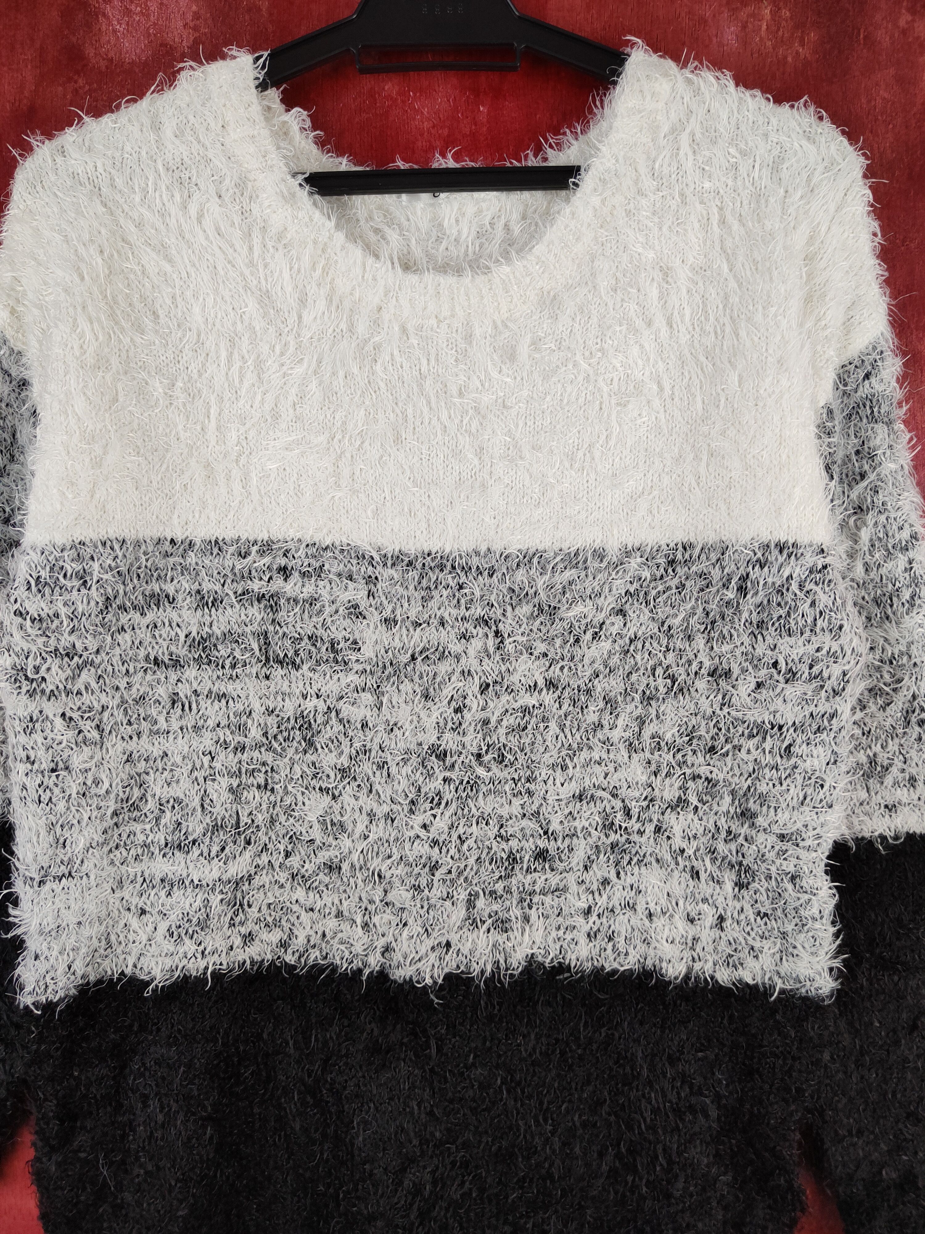 Homespun Knitwear × Japanese Brand Sureve Black White Shag Shaggy Fur Mohair Knitwear #S2024 Size L / US 10 / IT 46 - 2 Thumbnail