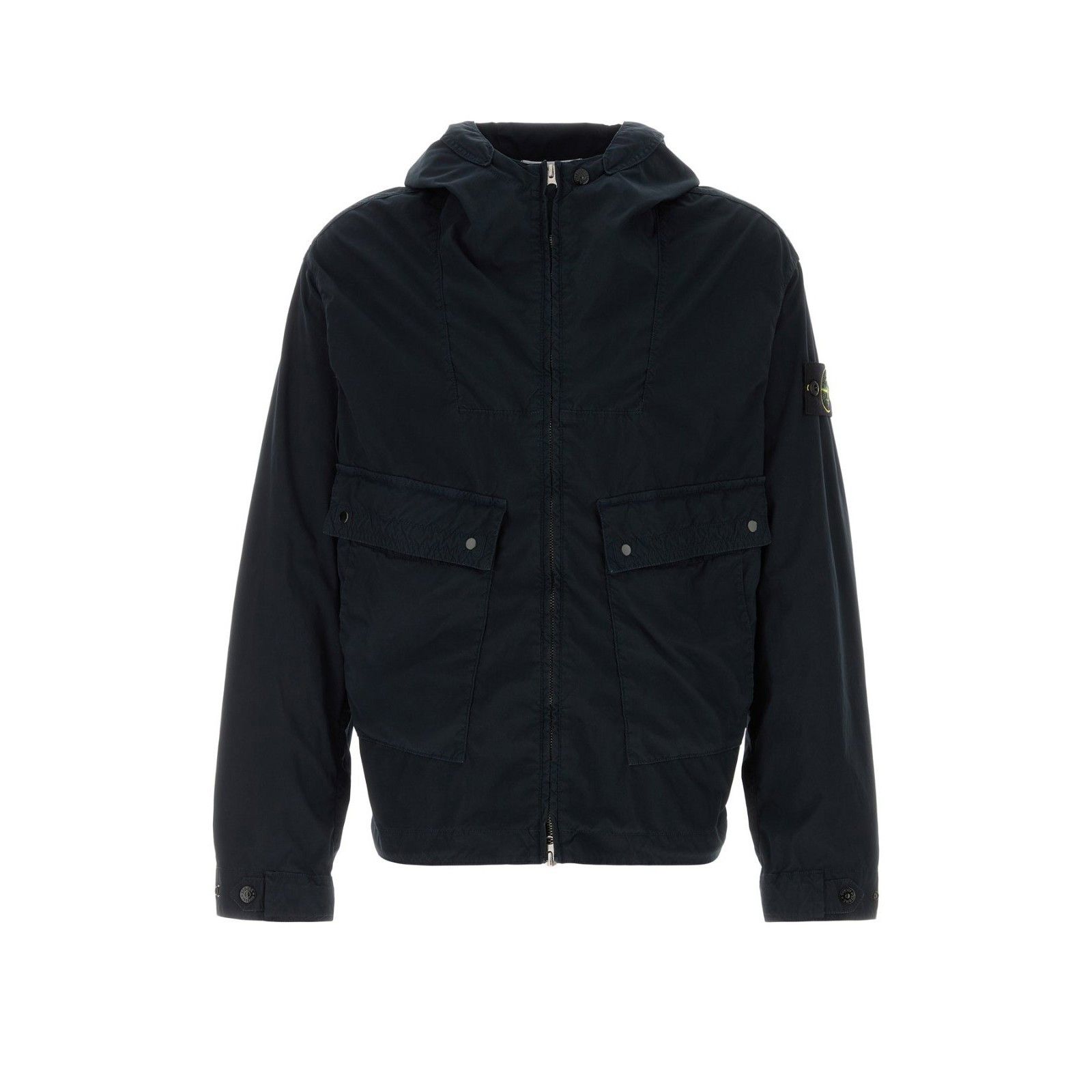 STONE ISLAND Midnight Blue Stretch Polyester Windbreaker New
