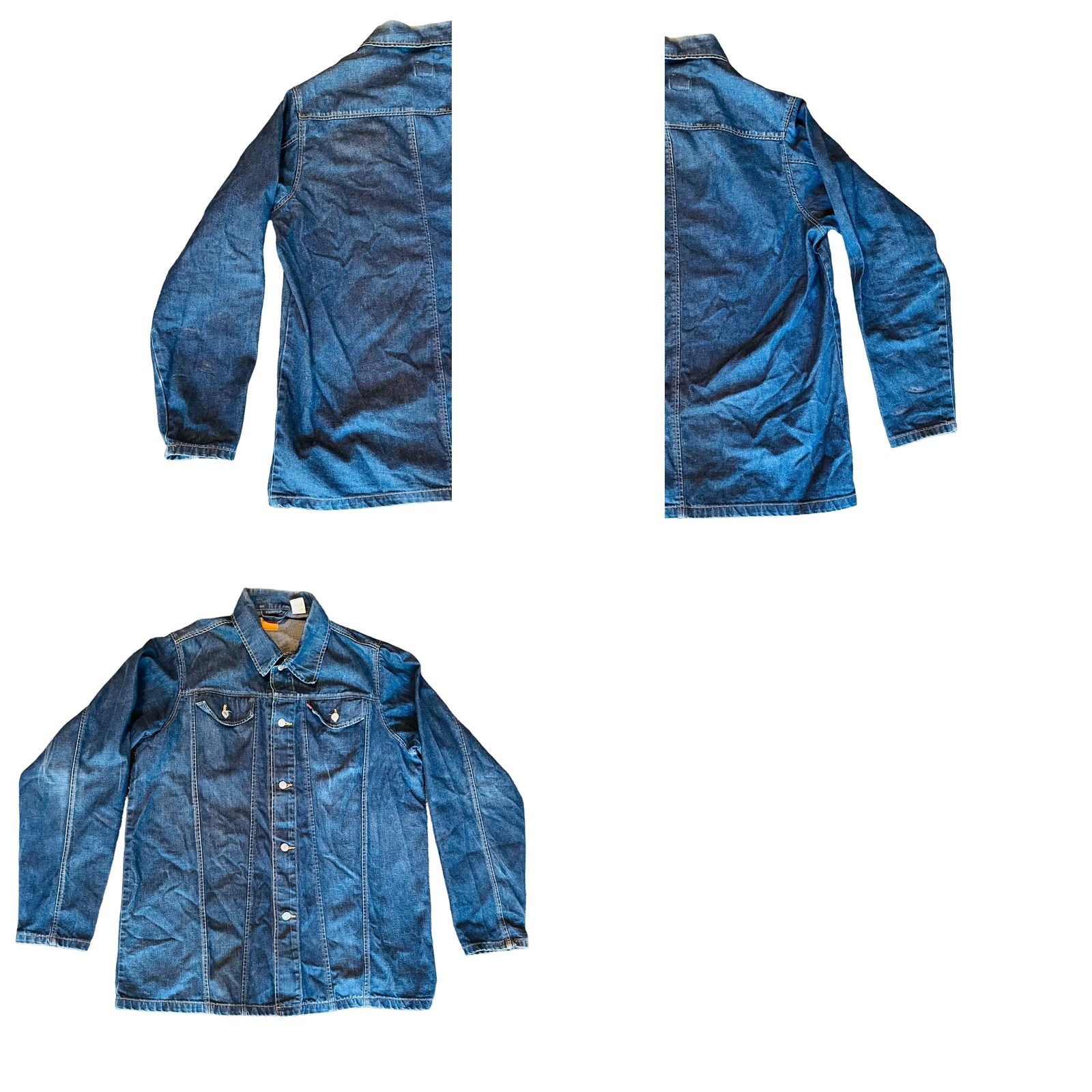 Levi's VINTAGE Levi's Trucker Jacket Denim 100% Cotton Dark Wash Blue Men's XL II Pockets Regular Fit Jacket Size US 36 / EU 52 - 9 Thumbnail