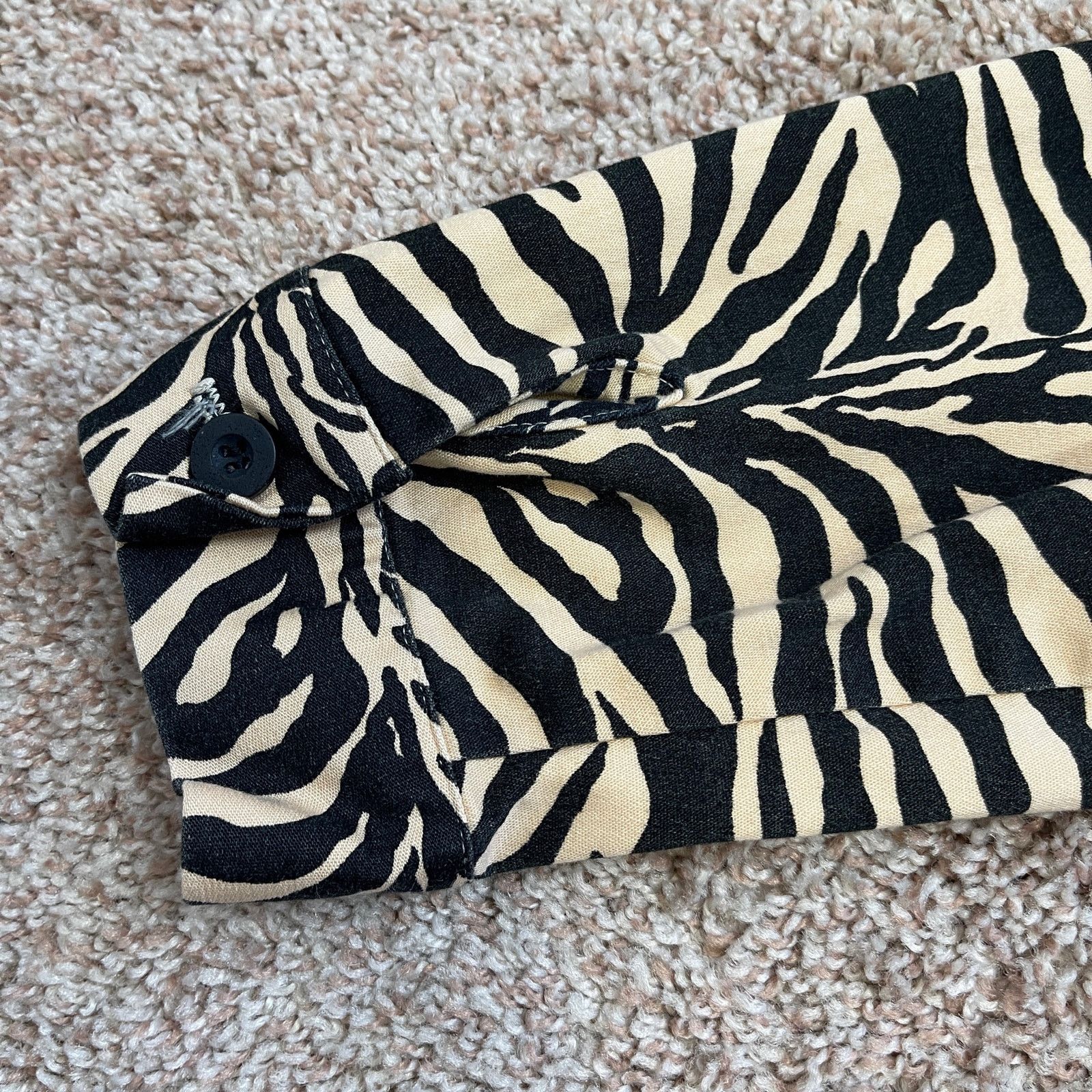 Vintage VTG Allison Taylor Tan Black Cropped Jacket Zebra Tiger XS/S Size XS / US 0-2 / IT 36-38 - 22 Thumbnail