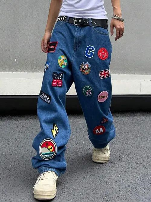 Japanese Brand × Vintage Patch Skate Baggy Denim Jeans Loose fit Size US 32 / EU 48 - 3 Thumbnail