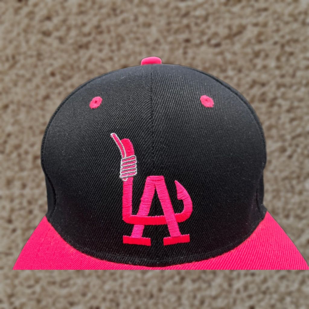 Pinko Leader LOGA Hat Cap Snap Back Womens One Size Black Pink Polyester Floral Pattern Beach Outdoor Hats Men? Wait. Size ONE SIZE - 1 Thumbnail