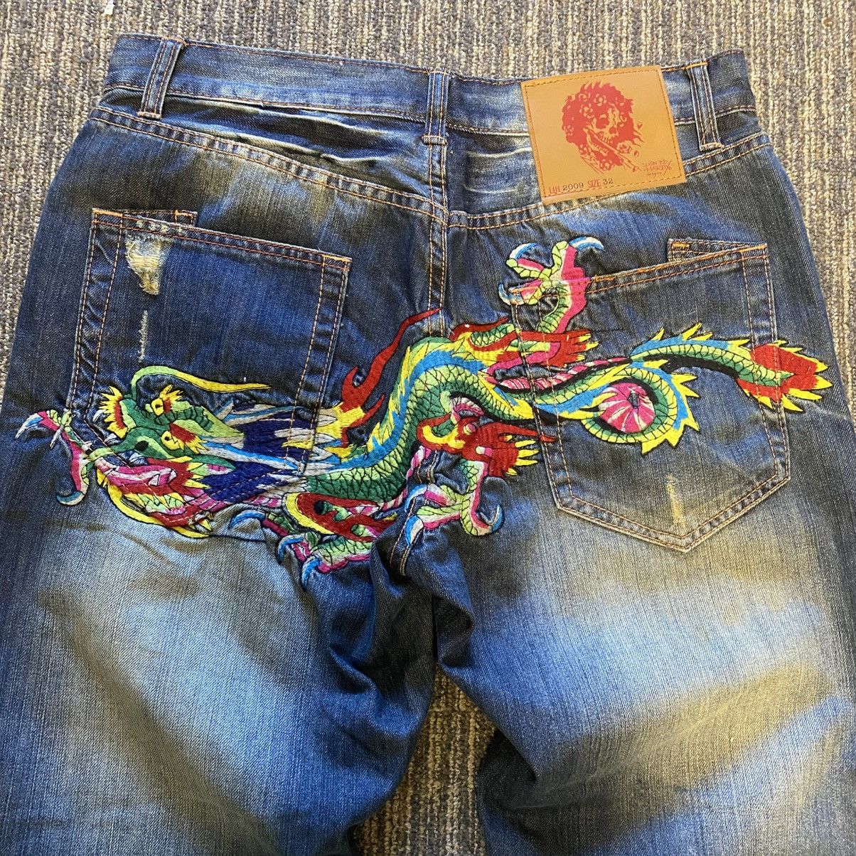 Ed Hardy Ed Hardy Green Dragon Jeans 32x32 Size US 32 / EU 48 - 2 Thumbnail