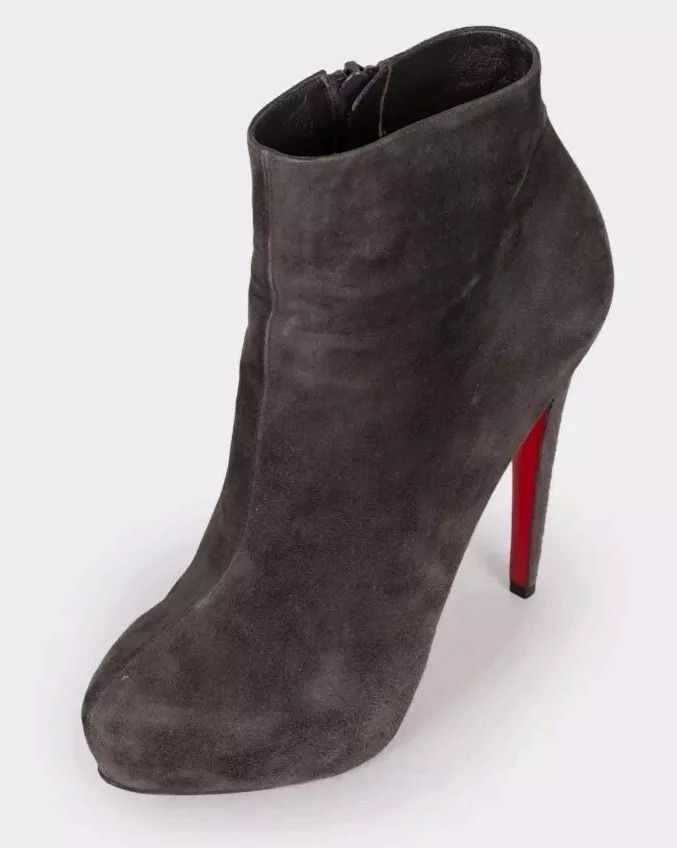 Christian Louboutin Auth Christian Louboutin Brownish Gray Suede Leather Booties Size US 9.5 / IT 39.5 - 2 Thumbnail
