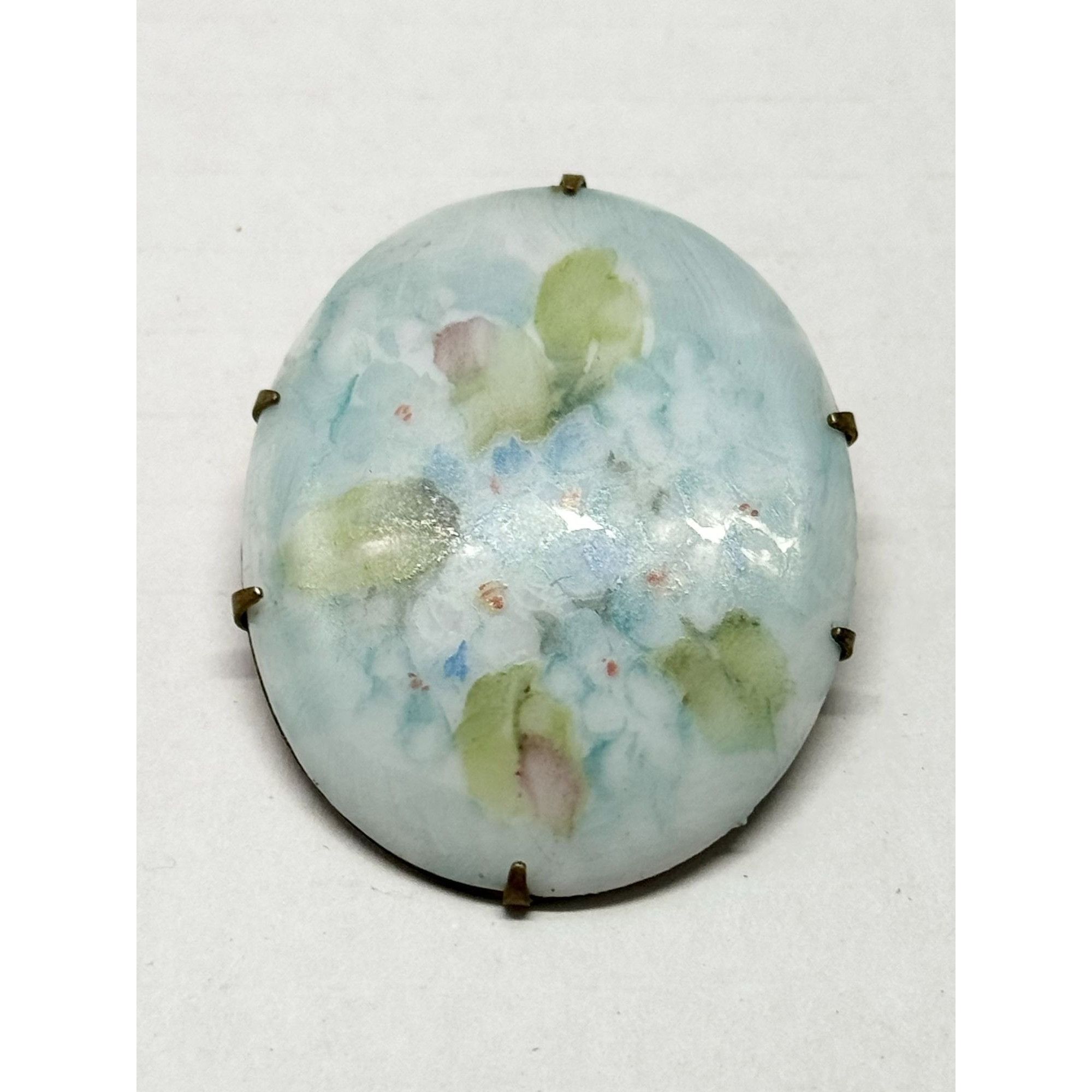 Vintage Estate porcelain flower brooch pin Size ONE SIZE - 4 Thumbnail