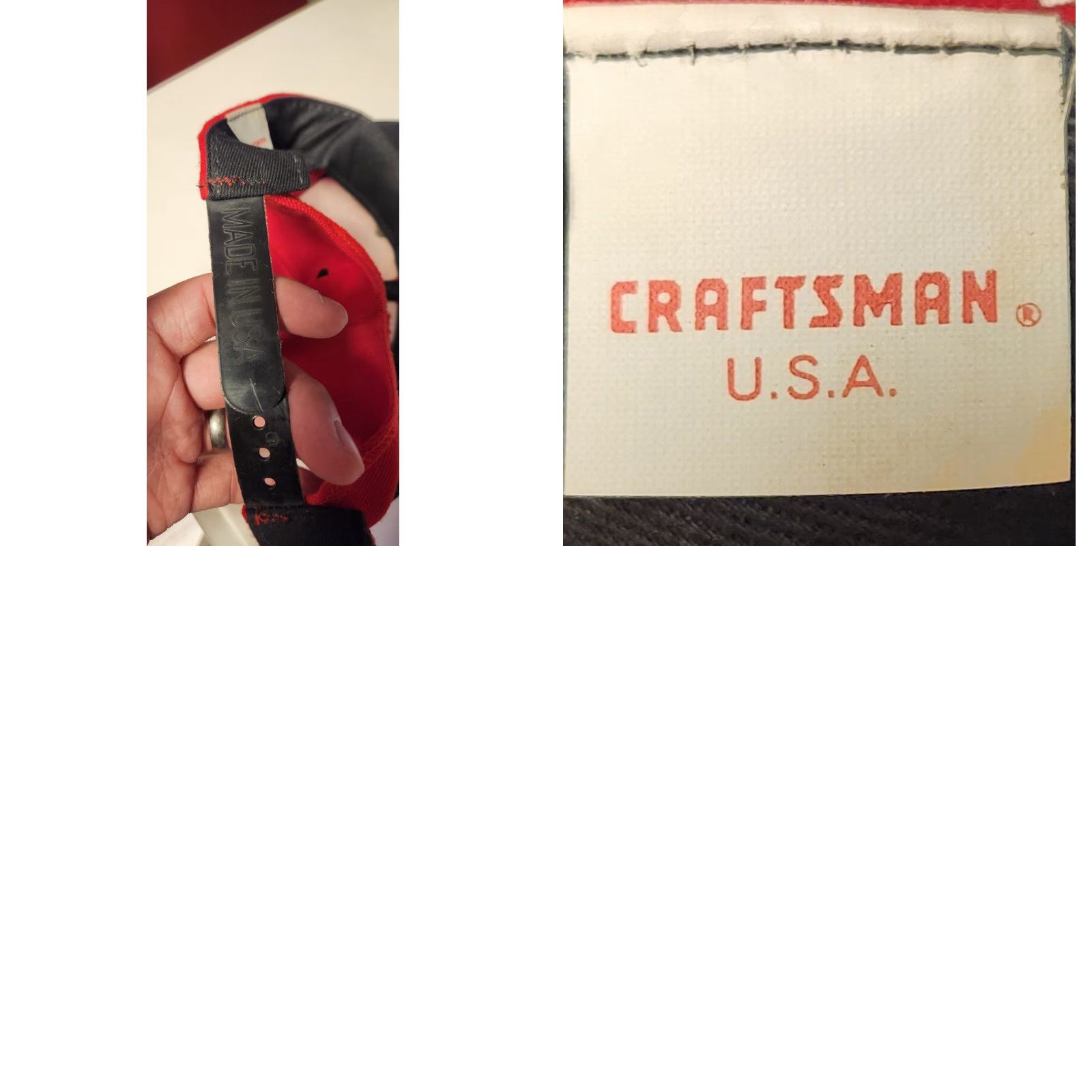 Vintage VINTAGE Craftsman Hat Snapback Logo Red Black USA MADE Mens Adjusta ble Cap Emblem Badge Graphic Classic Size ONE SIZE - 8 Thumbnail