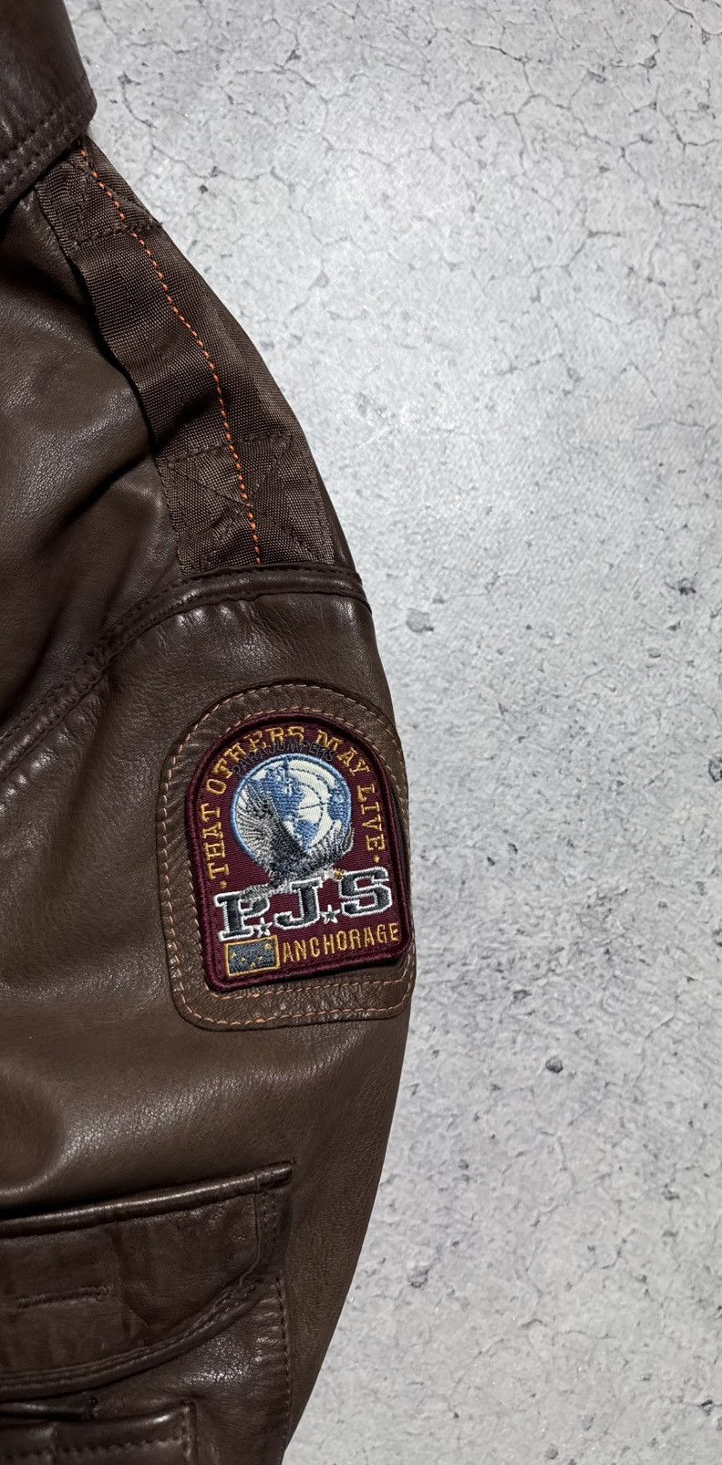 Parajumpers Parajumpers PJS Leather Bomber Jacket Brown Size M Rare Size US M / EU 48-50 / 2 - 7 Thumbnail