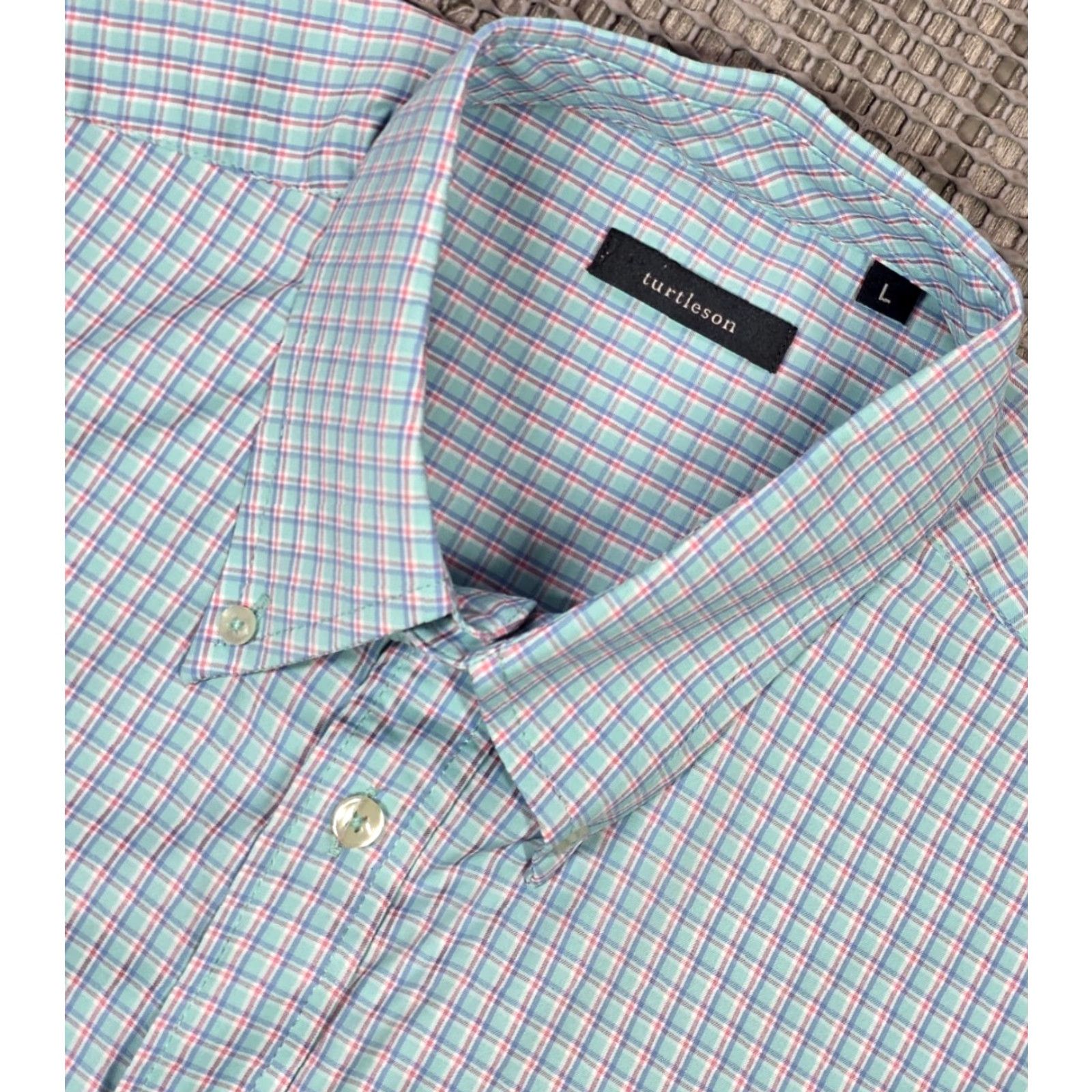Vintage Turtleson Shirt Mens Tattersall Blue Pink Button Up Long Sleeve Performance Casu al Size US L / EU 52-54 / 3 - 5 Thumbnail