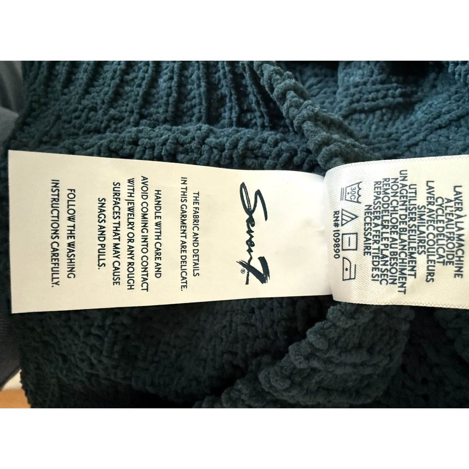 Vintage Seven 7 Womens L Deep Teal Chenille Sweater NWT Cozy Fall Feminine Office Size L / US 10 / IT 46 - 6 Thumbnail
