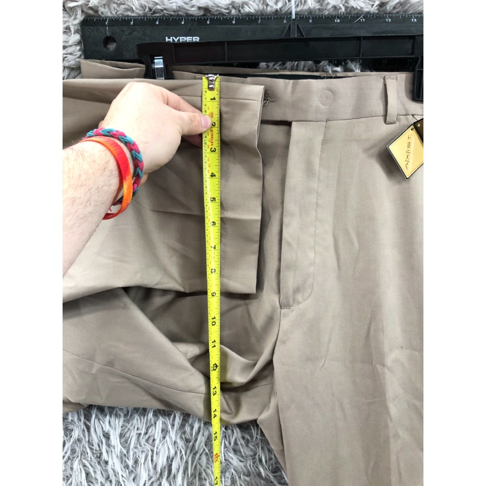 Vintage Axist Slack Dress Pants 34x30 Beige Hook & Eye Flat Front Classic Slacks Men Size 34 Regular New Beige Axist Pants Size US 34 / EU 50 - 4 Thumbnail