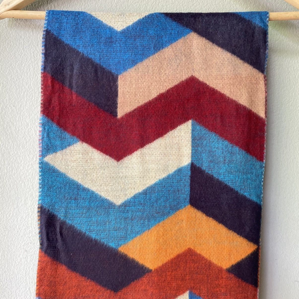 Designer Knit noueltier Colorful Chevron Wool Scarf Size ONE SIZE - 5 Thumbnail