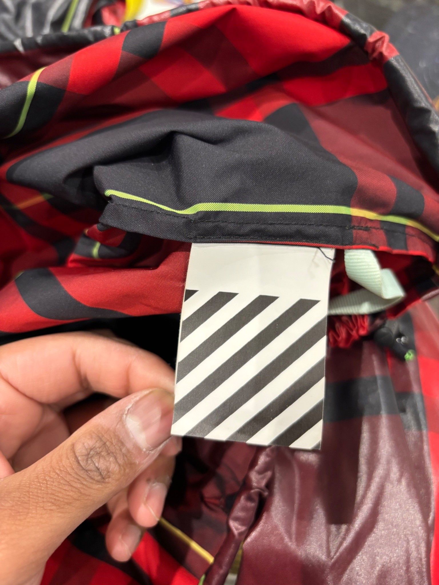 Off-White Off-White Checked Half Zip Anorak Red/Black/Green Size US L / EU 52-54 / 3 - 8 Thumbnail