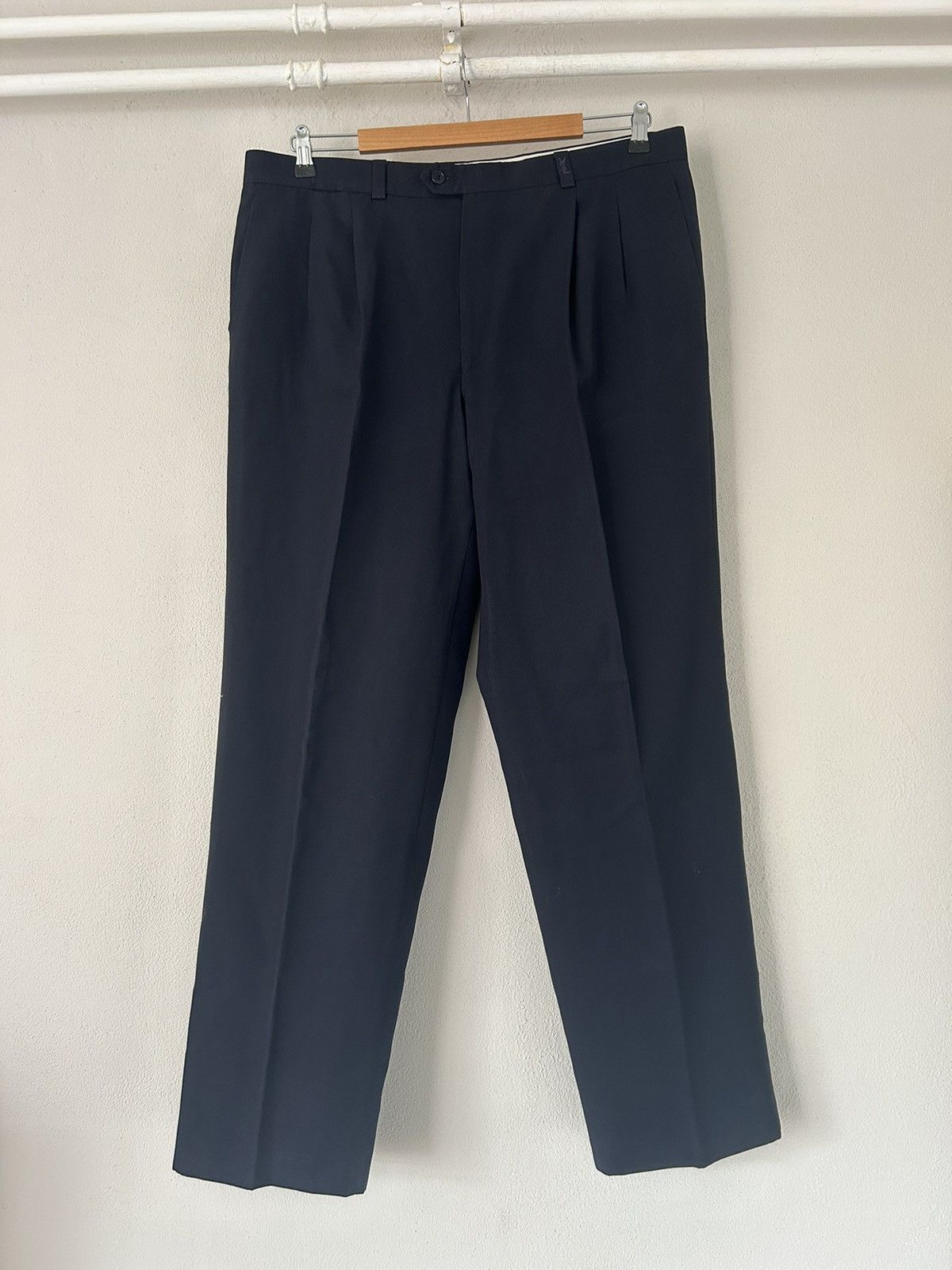 Image of YVES Saint Laurent YSL Logo Pants in Navy, Men's (Size 38)