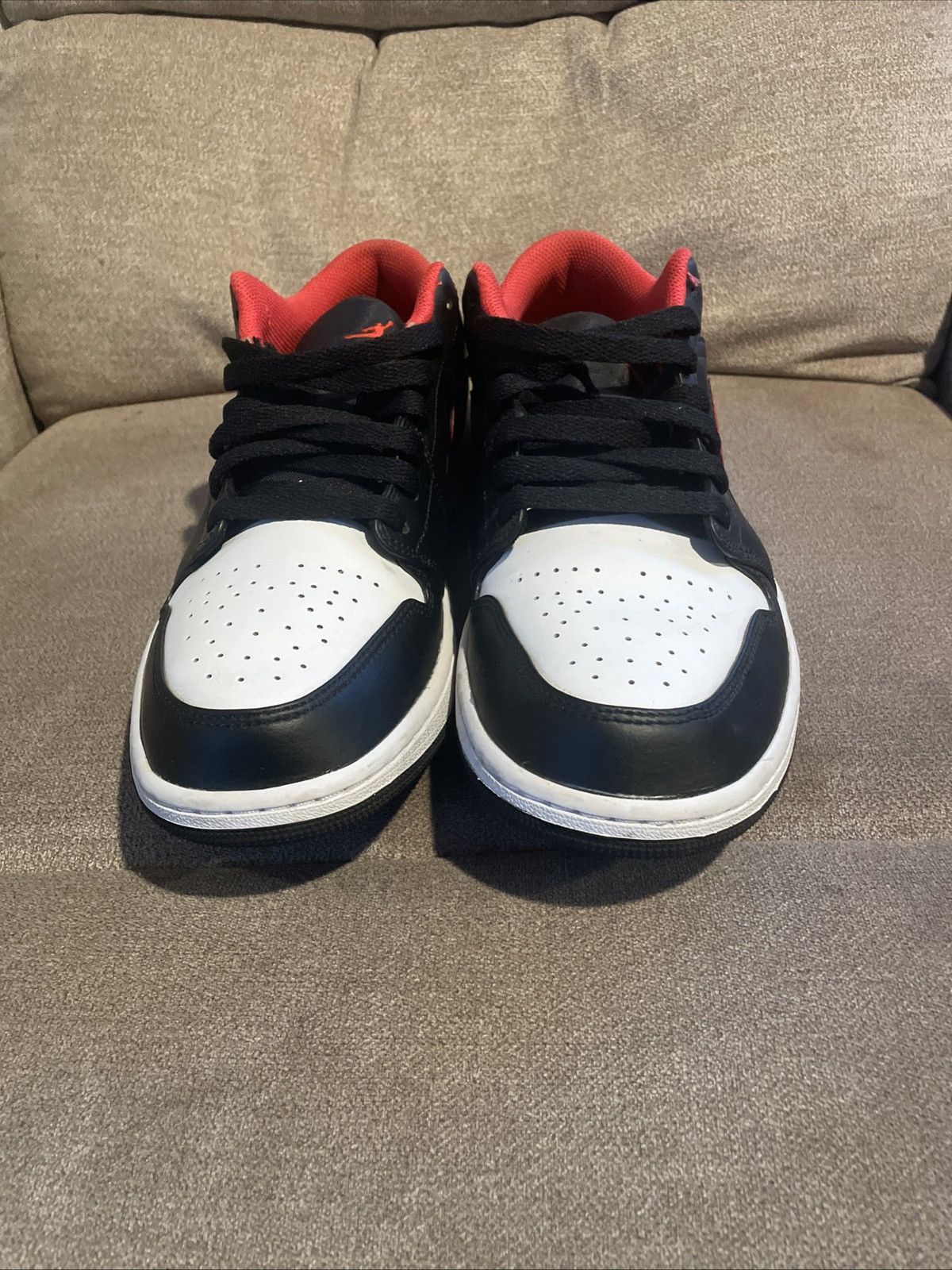 Nike Jordan’s black fire red white lows Size US 10.5 / EU 43-44 - 2 Thumbnail