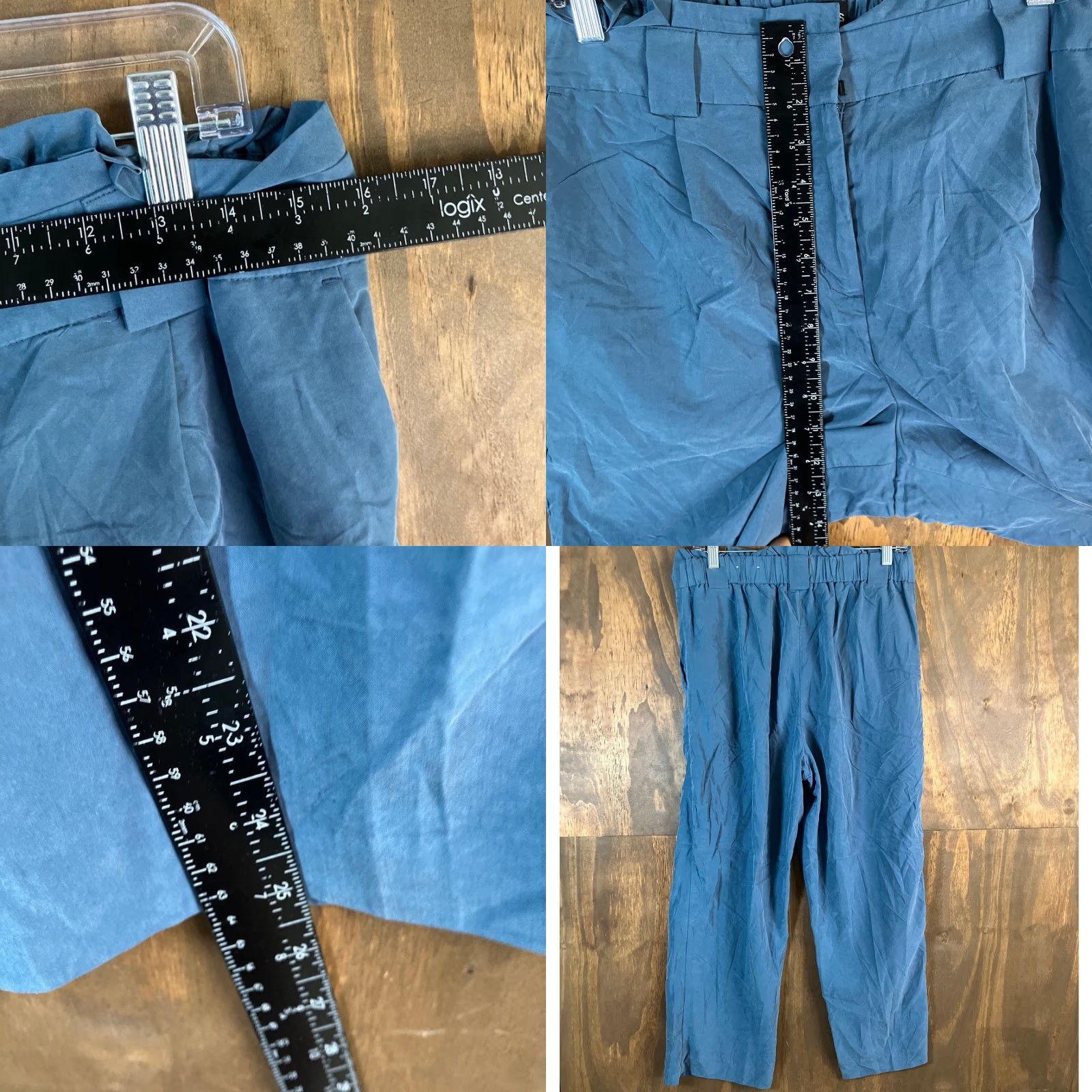 Express Express Womens Pants Blue High Rise Ankle Loose Stretch Medium Size 32" / US 10 / IT 46 - 8 Thumbnail