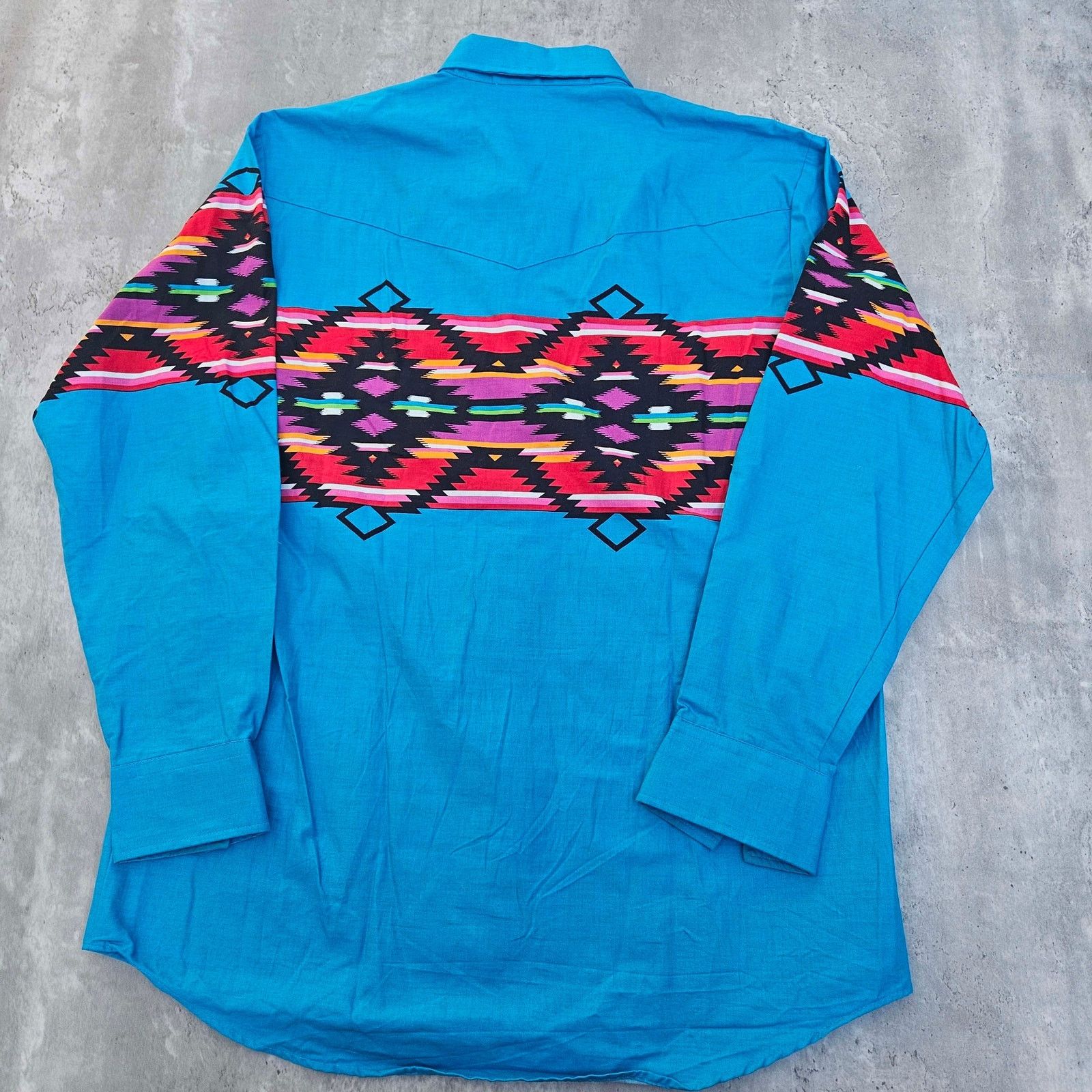 Roper Vintage Roper Shirt Western Blue Aztec Women's Large NWOT Size L / US 10 / IT 46 - 4 Thumbnail