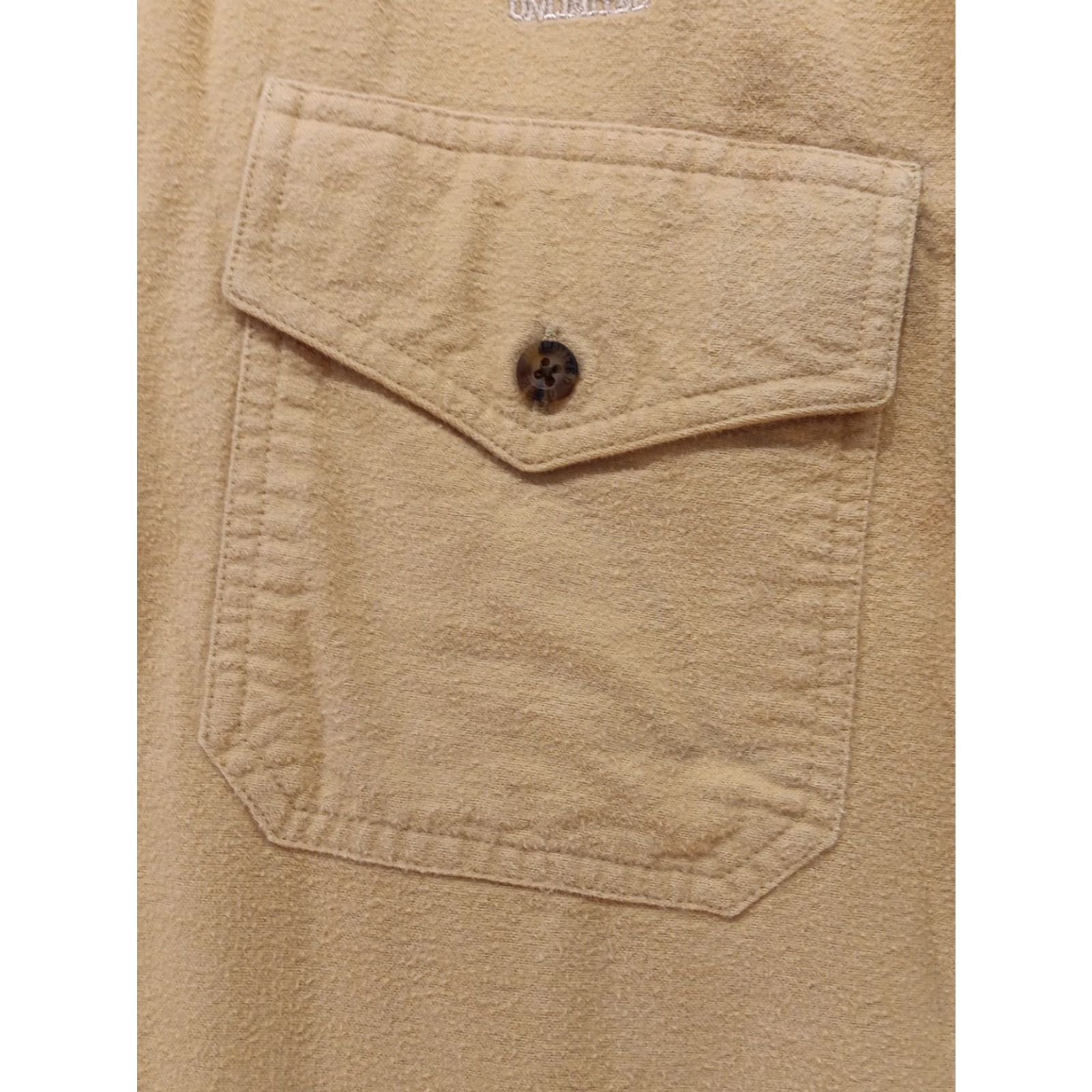Vintage VINTAGE Woolrich Ducks Unlimited Shirt Mens M Brown Tan Long Sleeve Heavyweight Flannel Button-Up Collared Pockets outdoor Size US M / EU 48-50 / 2 - 4 Thumbnail