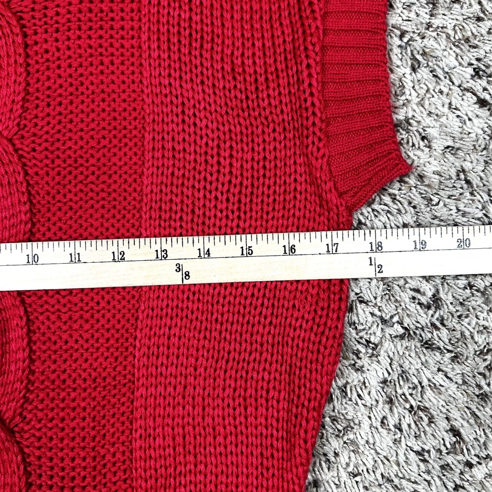 Vintage VINTAGE 90s Red Cable Knit Sweater Vest Womens Small Pullover Wool? No—Acrylic Jessica Scott Size S / US 4 / IT 40 - 5 Thumbnail