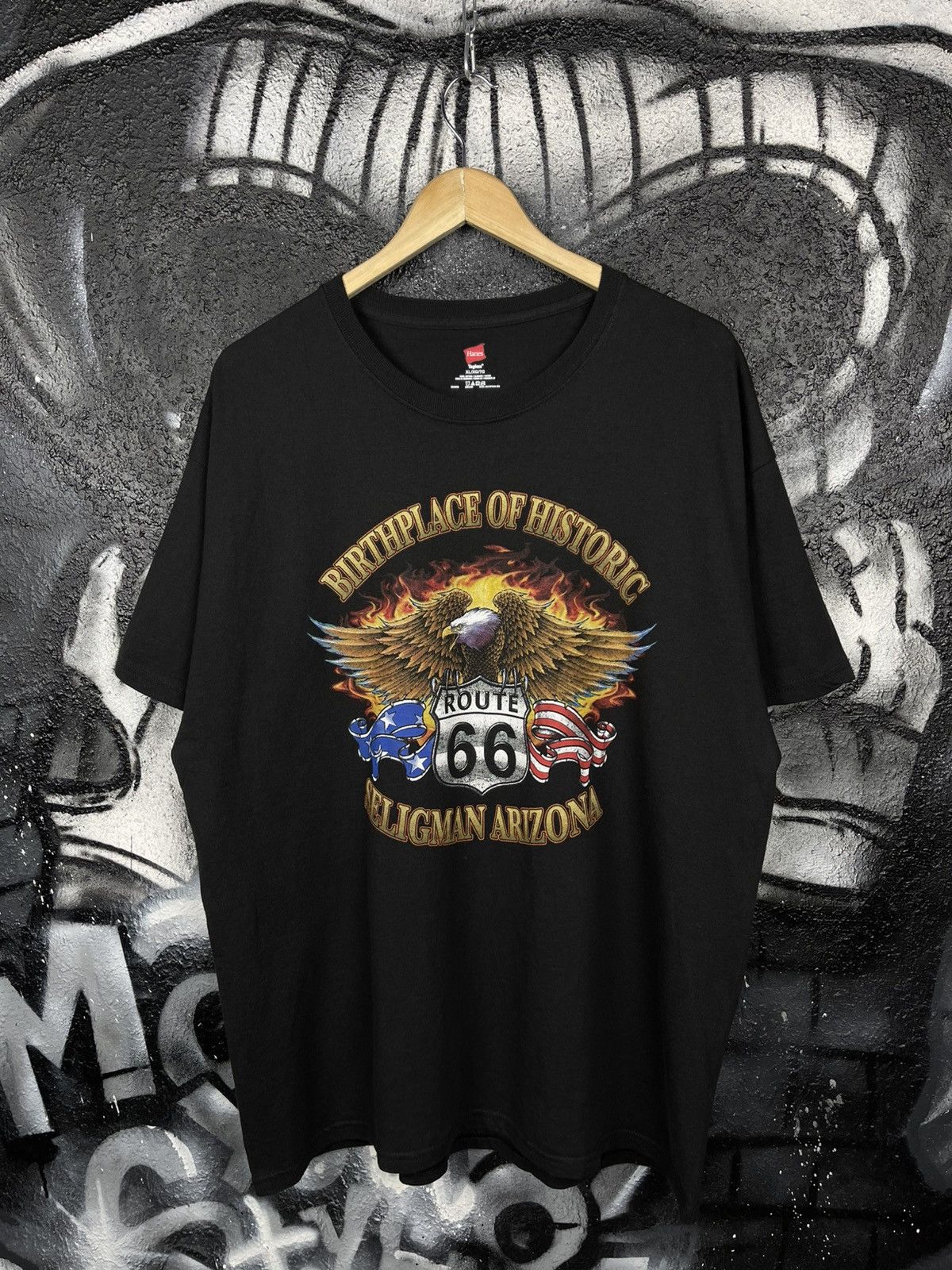 Hanes Hanes Birthplace Of Historic Seligman Arizona Route 66 Tee Size US XL / EU 56 / 4 - 2 Thumbnail