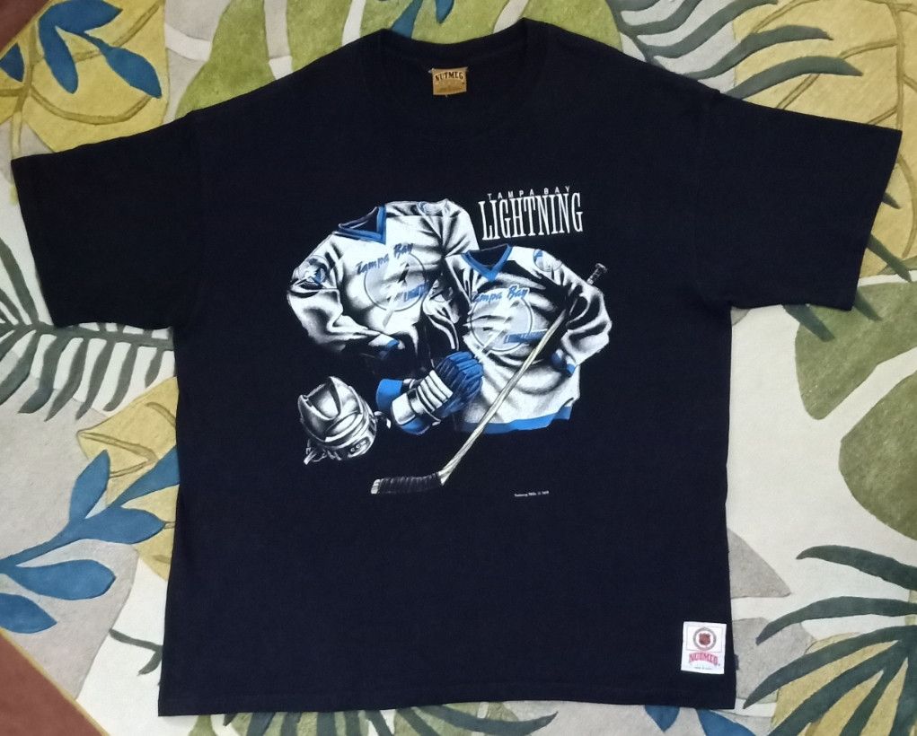 NHL × Nutmeg × Vintage Vintage 90s NHL Tampa Bay Lightning T-shirt Size US XXL / EU 58 / 5 - 3 Thumbnail