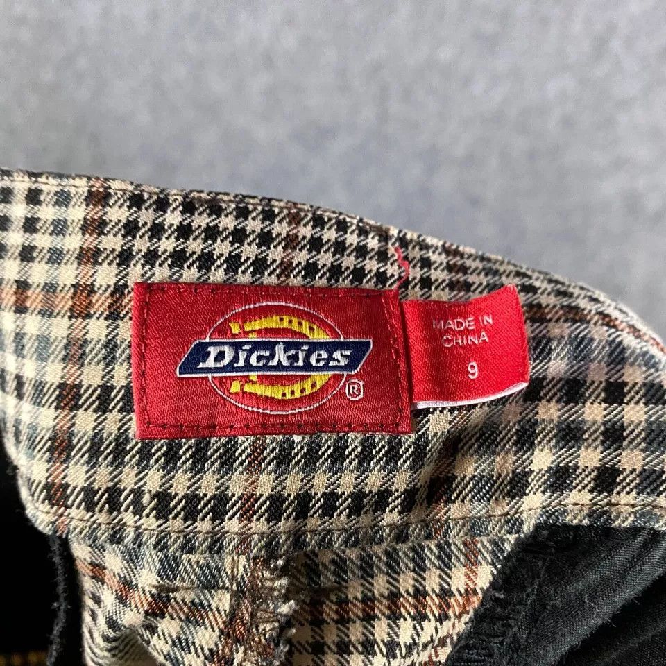 Dickies Dickies Pants Women's 9 Plaid Beige Trousers Cropped Size 31" - 9 Thumbnail