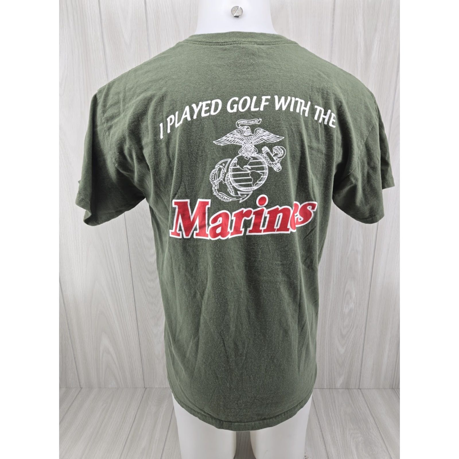 Gildan VINTAGE? No — 9th Veteran Golf Tournament Shirt Men Large Green 2023 Marine Corps League Shirt Polo Mens Golf 2023 Green L Size US L / EU 52-54 / 3 - 2 Thumbnail