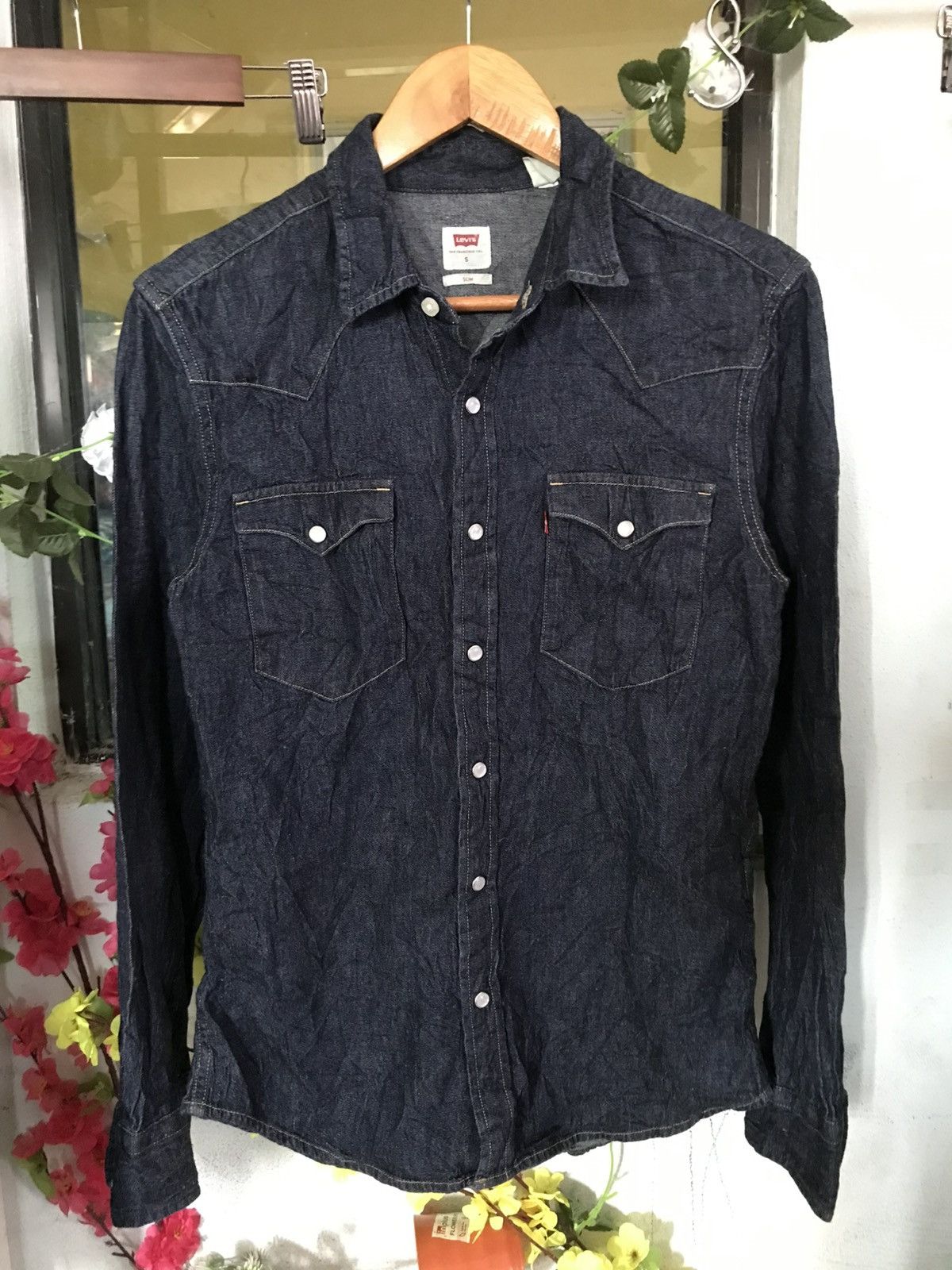 Levi's Levis Blue Denim Button Long Slevee Size US S / EU 44-46 / 1 - 1 Thumbnail