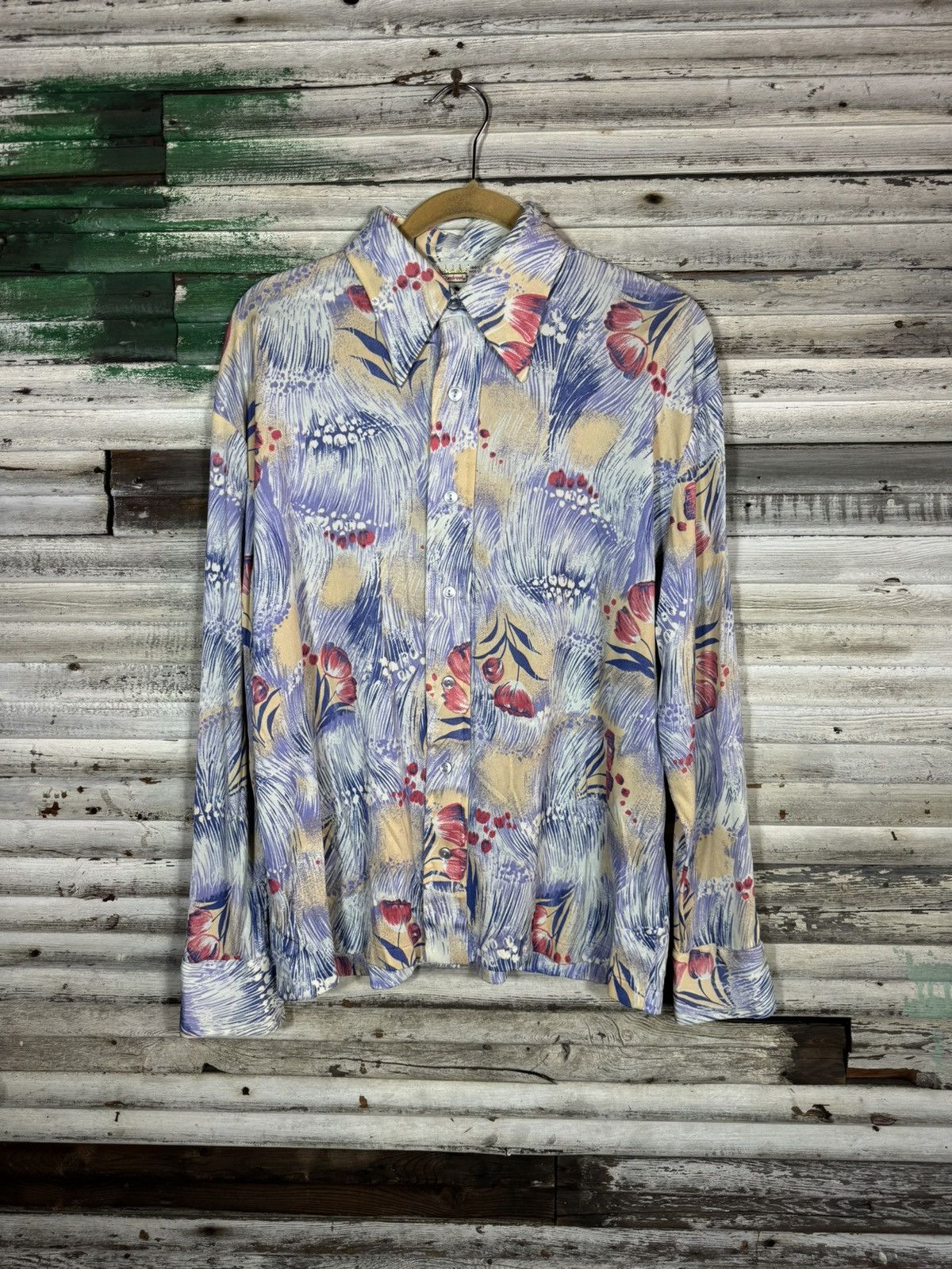 Vintage Vintage 70s Disco Shirt Size US L / EU 52-54 / 3 - 1 Thumbnail