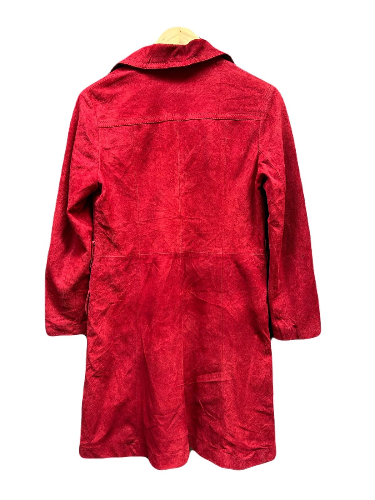 Designer Vintage Angel Red Leather Coat Size S / US 4 / IT 40 - 2 Thumbnail