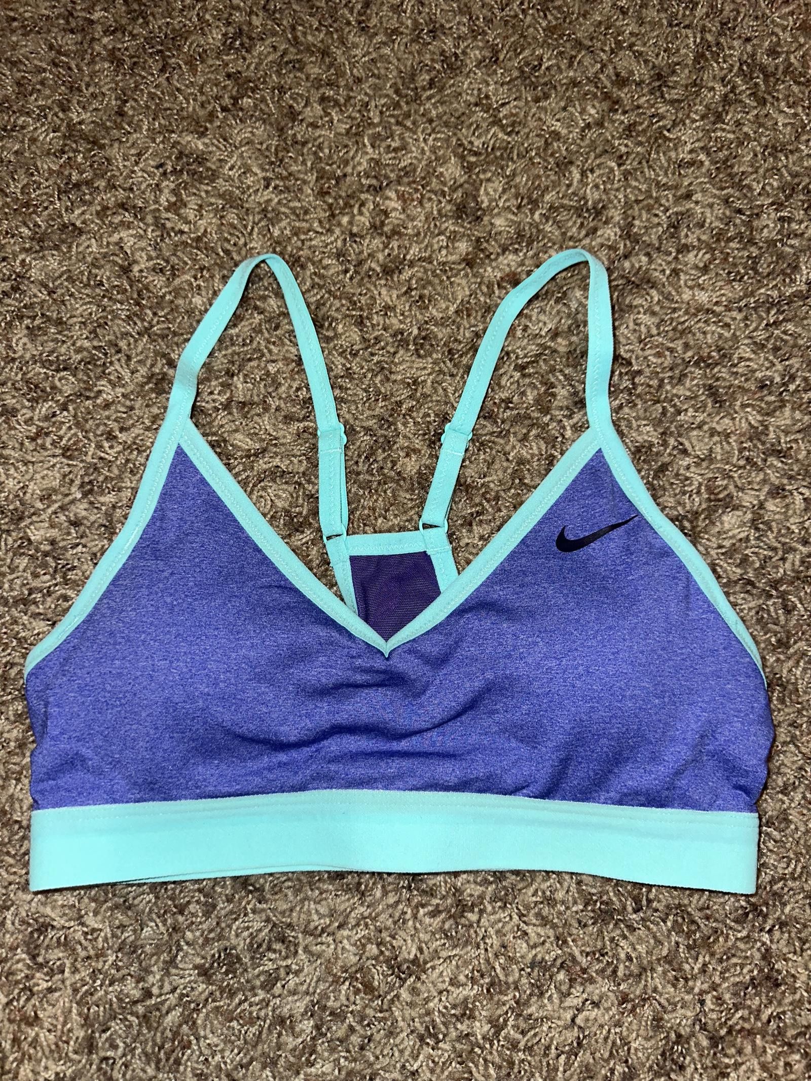 Nike Nike Womens Pro Indy Sports Teal Purple Bra Size S / US 4 / IT 40 - 1 Thumbnail